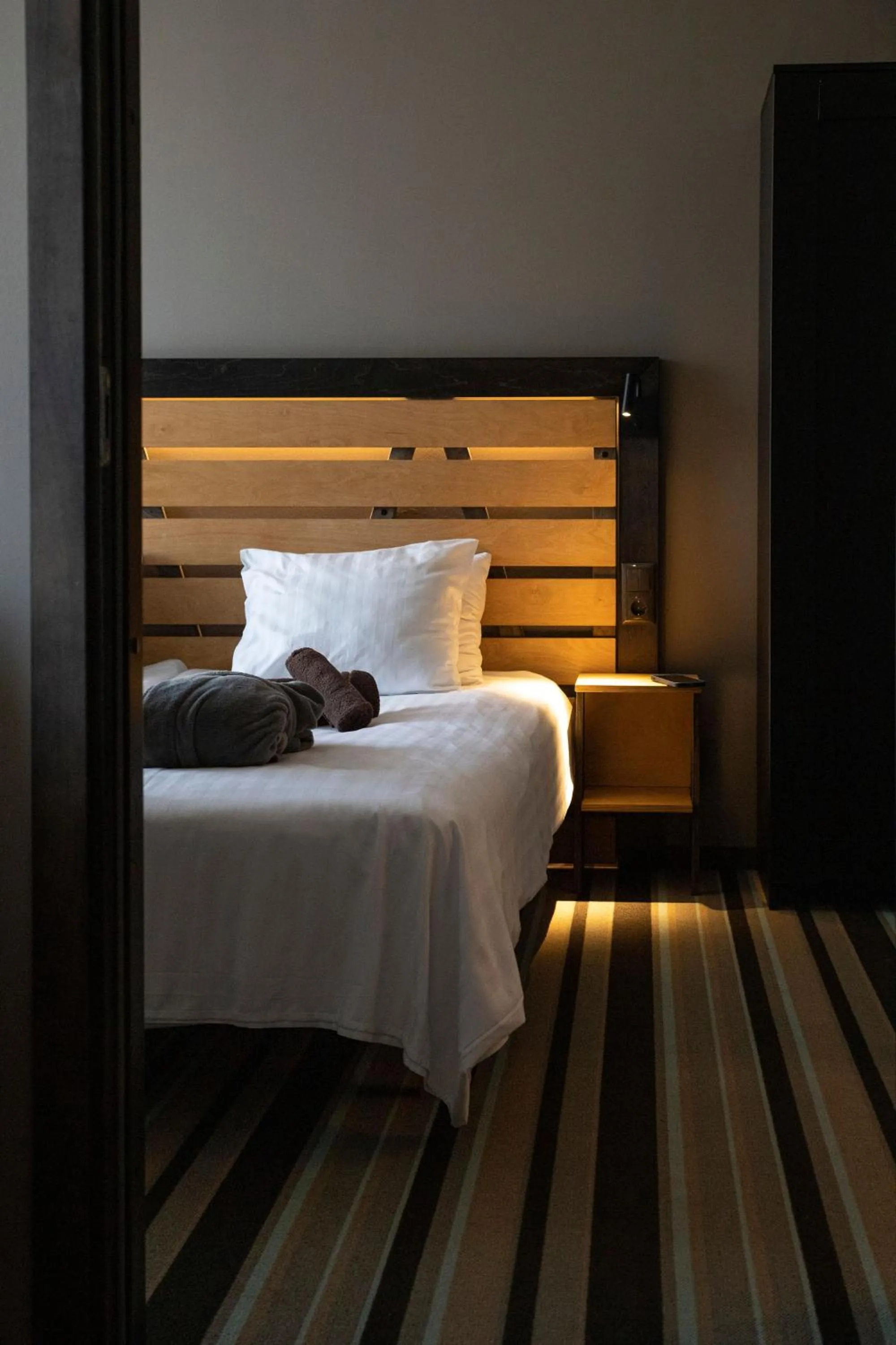 Bed in Johan Design & SPA Hotel