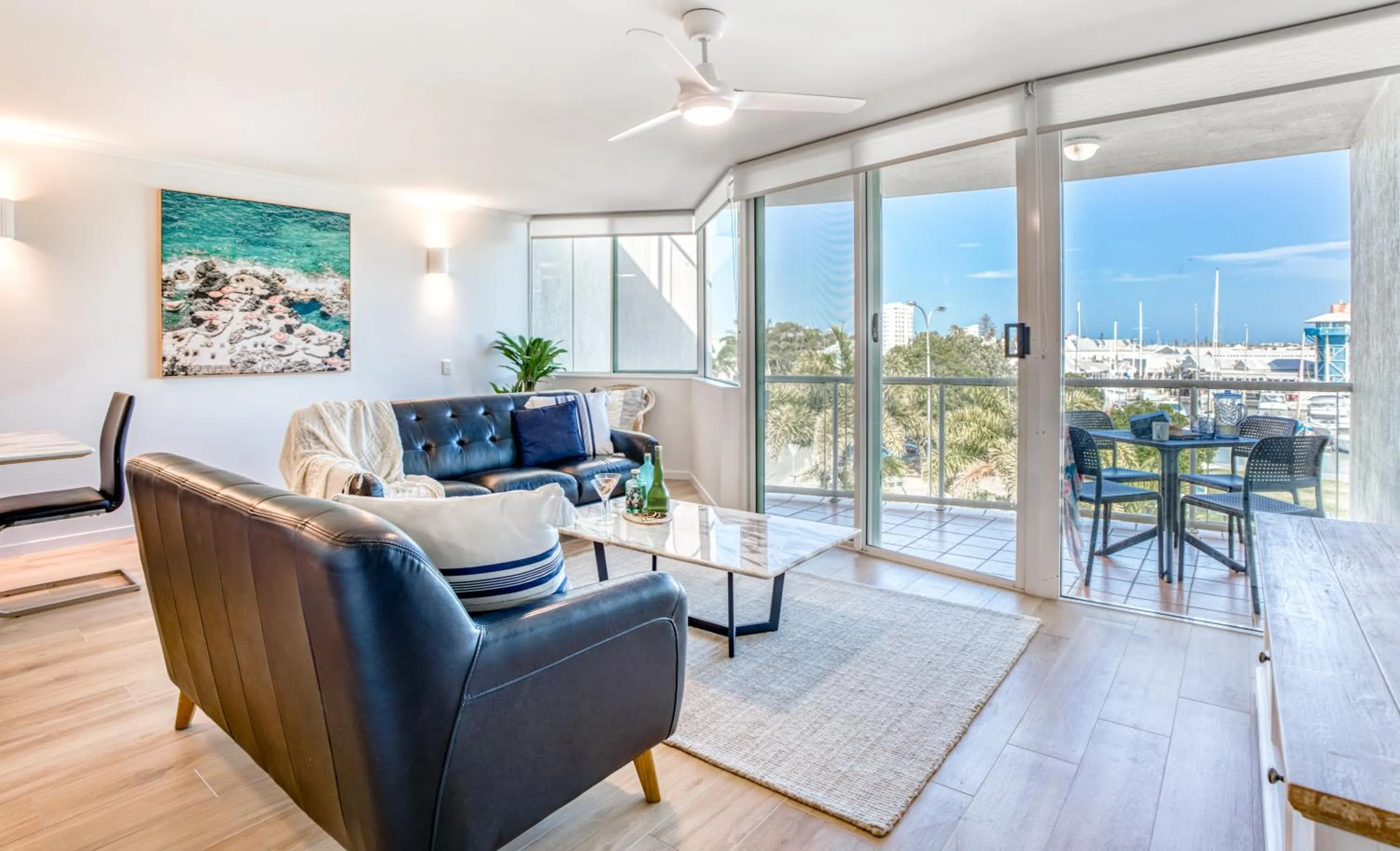 Living room in Sailport Mooloolaba Apartments