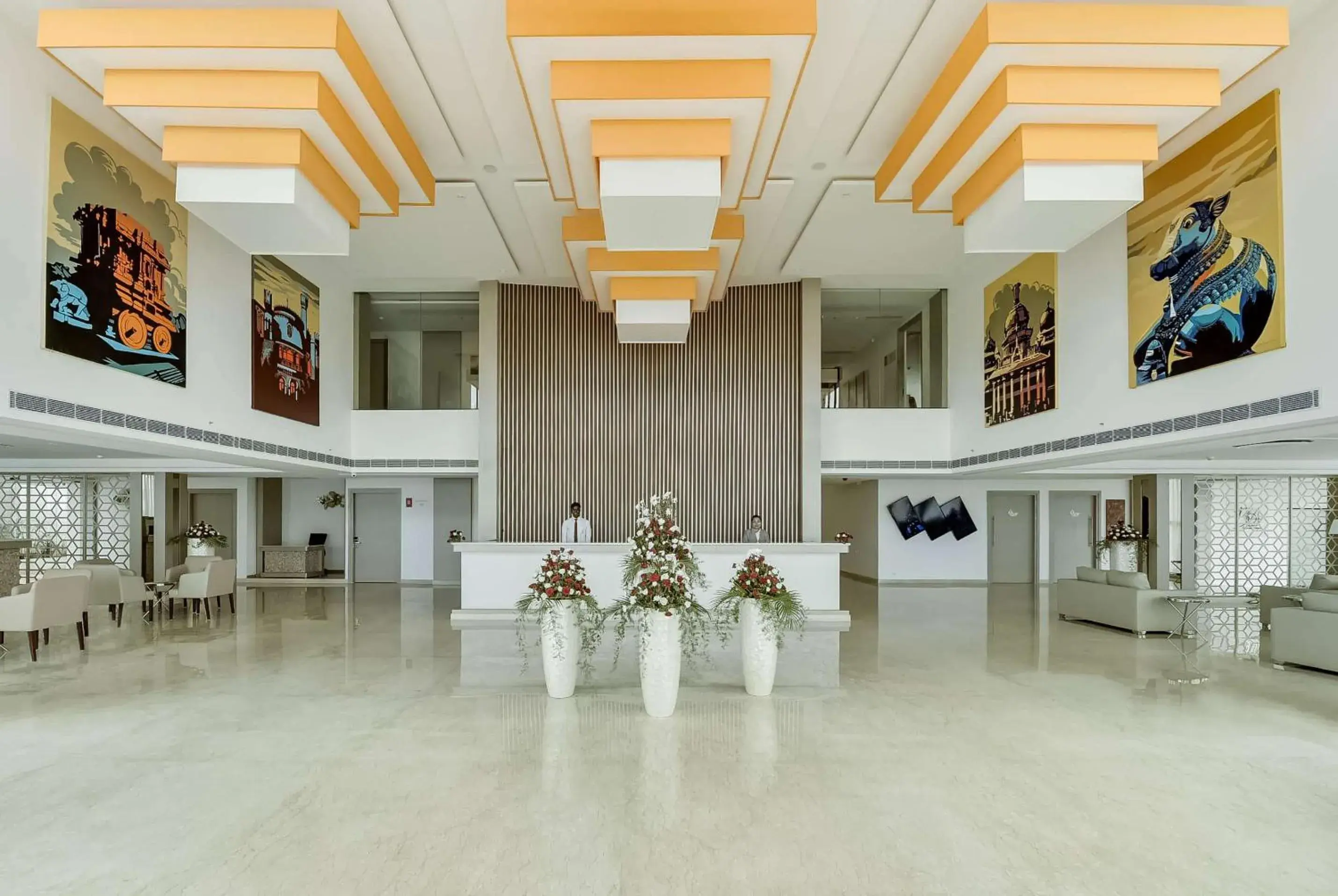 Lobby or reception in Ramada by Wyndham Bengaluru Yelahanka Lobby or reception in Ramada by Wyndham Bengaluru Yelahanka