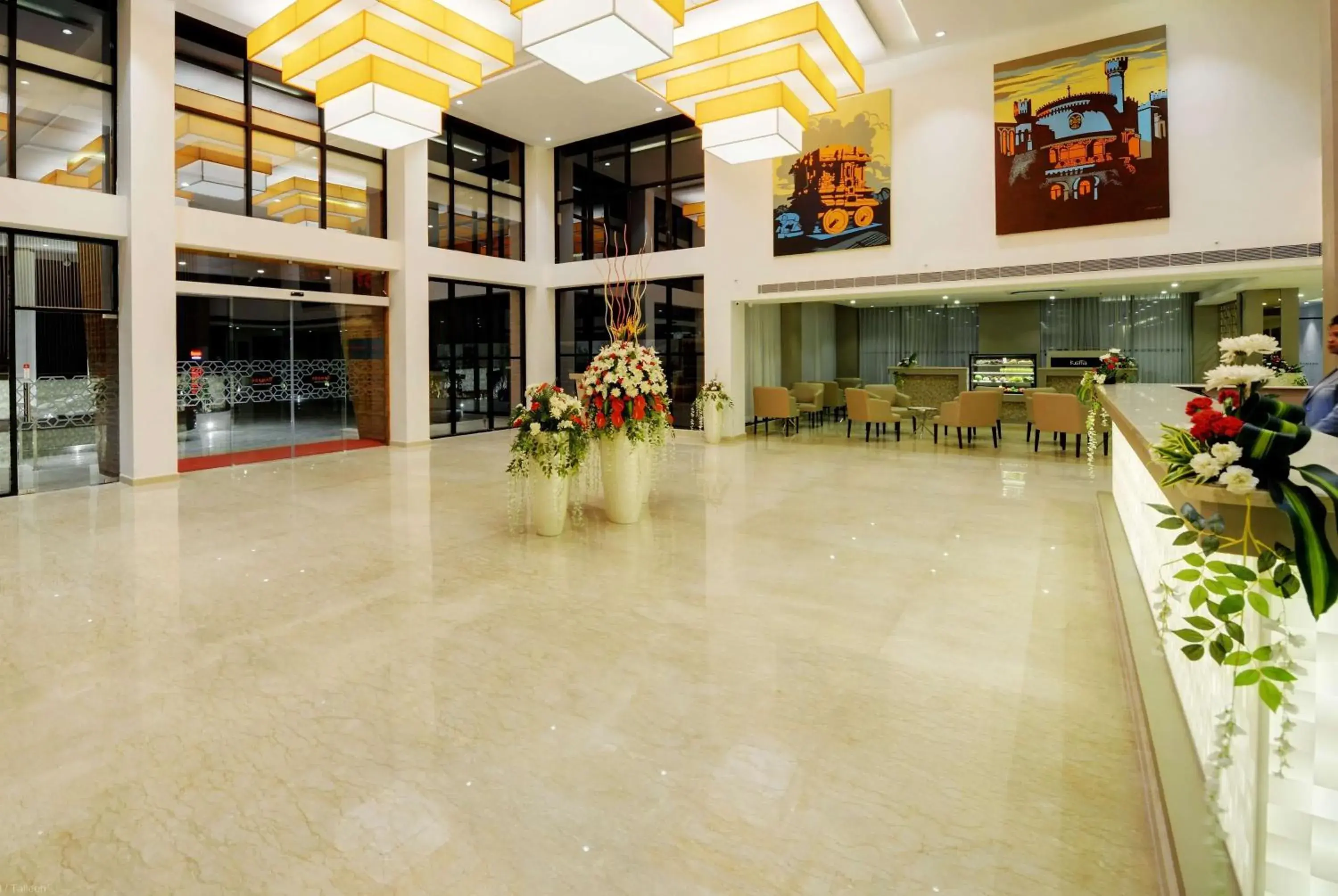 Lobby or reception in Ramada by Wyndham Bengaluru Yelahanka Lobby or reception in Ramada by Wyndham Bengaluru Yelahanka