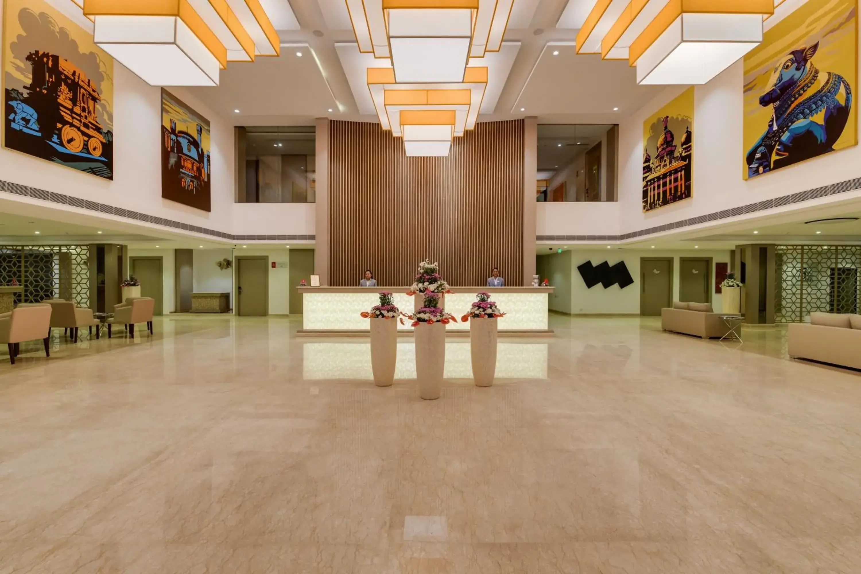 Lobby or reception in Ramada by Wyndham Bengaluru Yelahanka Lobby or reception in Ramada by Wyndham Bengaluru Yelahanka