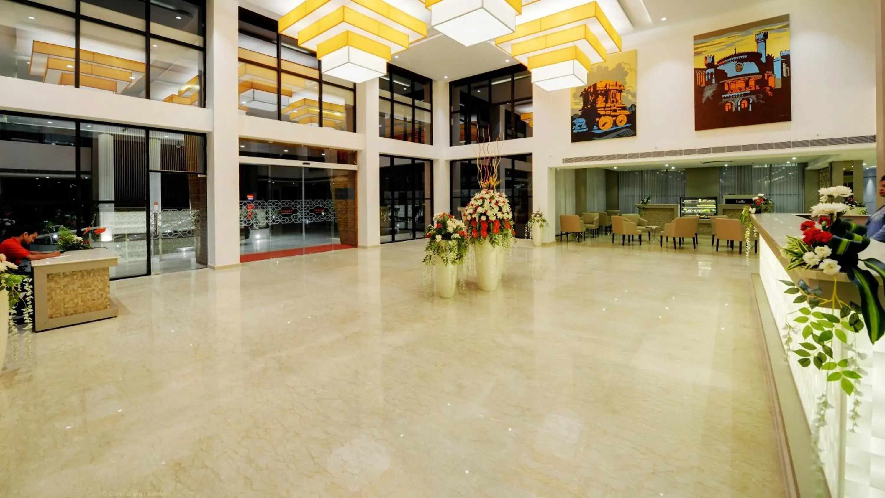 Lobby or reception in Ramada by Wyndham Bengaluru Yelahanka Lobby or reception in Ramada by Wyndham Bengaluru Yelahanka