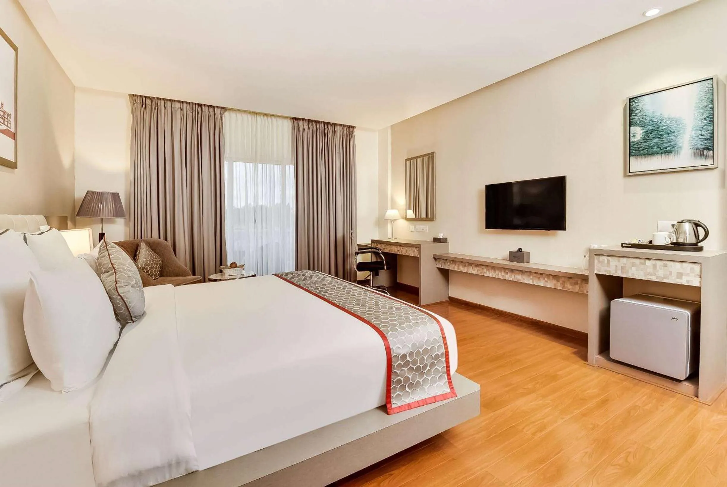 Photo of the whole room, Bed in Ramada by Wyndham Bengaluru Yelahanka