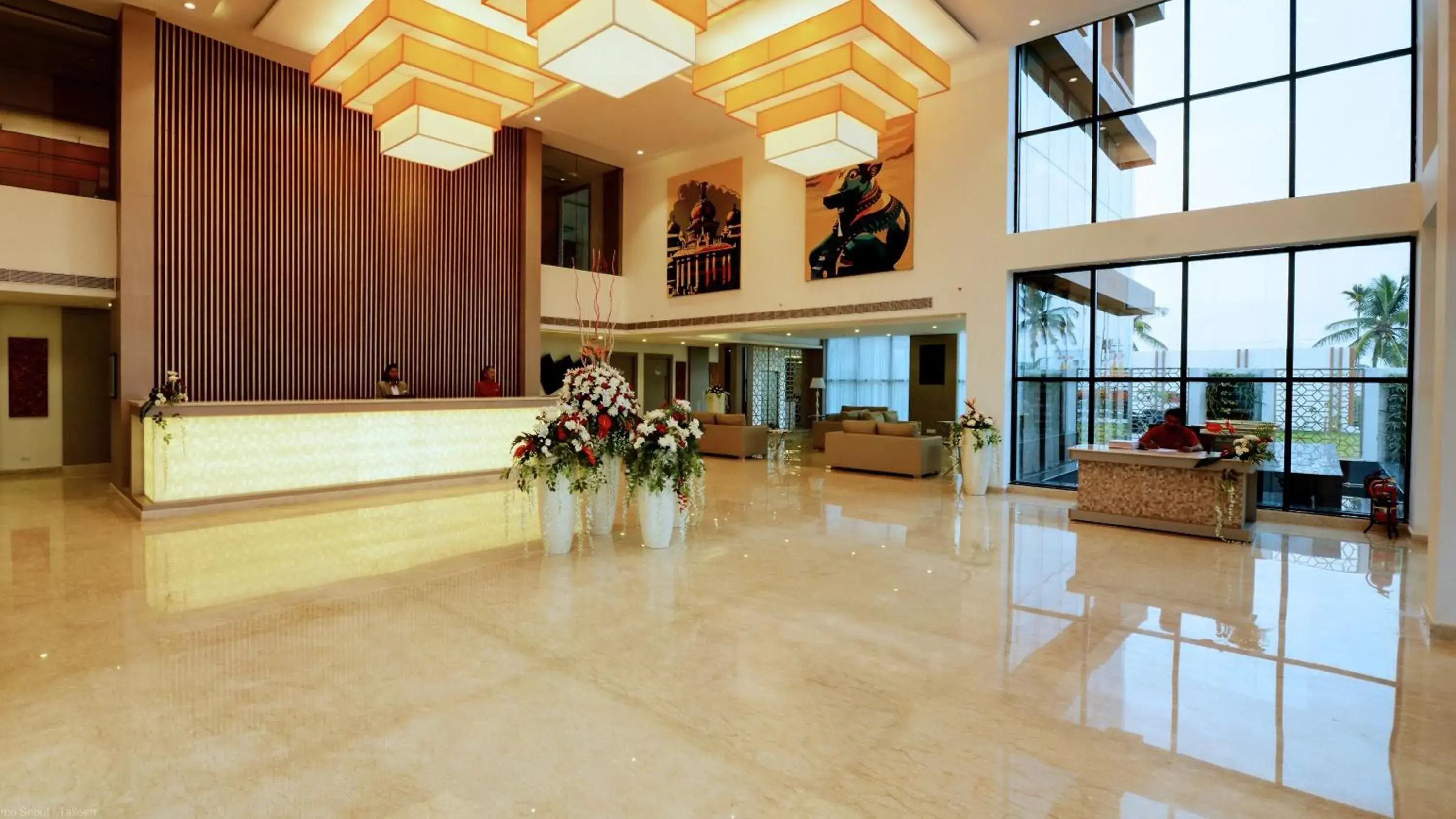 Lobby or reception in Ramada by Wyndham Bengaluru Yelahanka Lobby or reception in Ramada by Wyndham Bengaluru Yelahanka