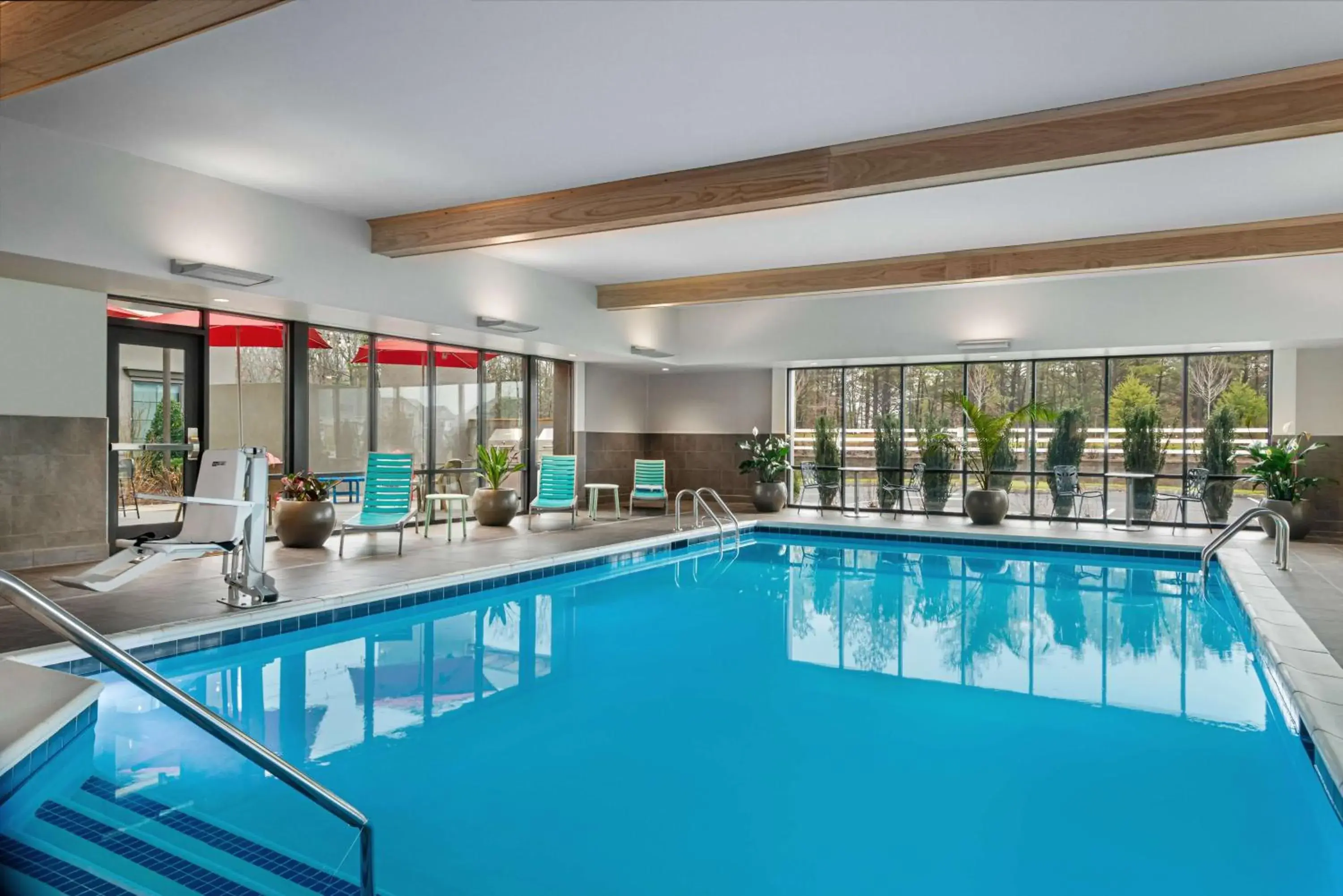 Pool view in Home2 Suites by Hilton Long Island Brookhaven Pool view in Home2 Suites by Hilton Long Island Brookhaven