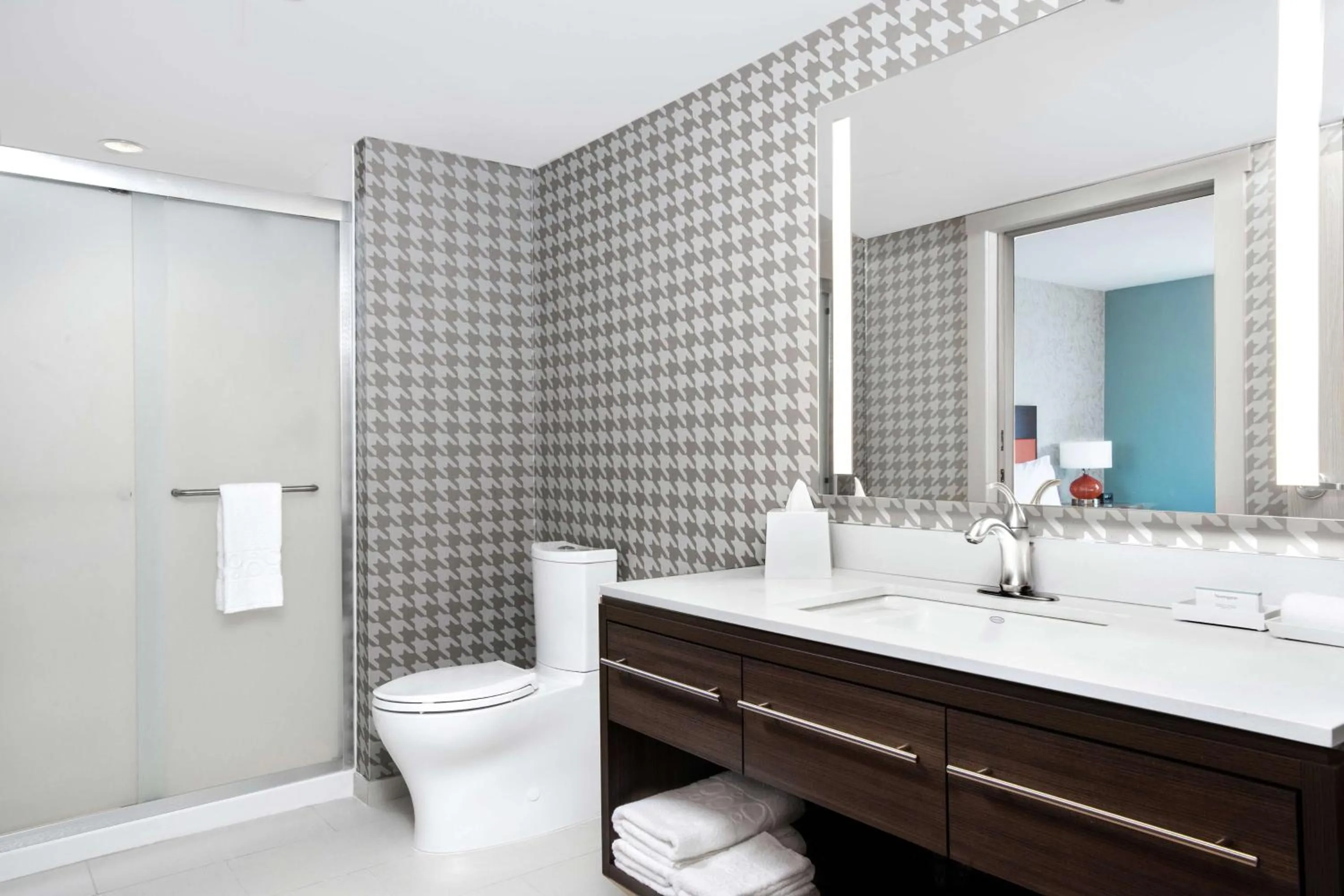 Bathroom in Home2 Suites by Hilton Long Island Brookhaven