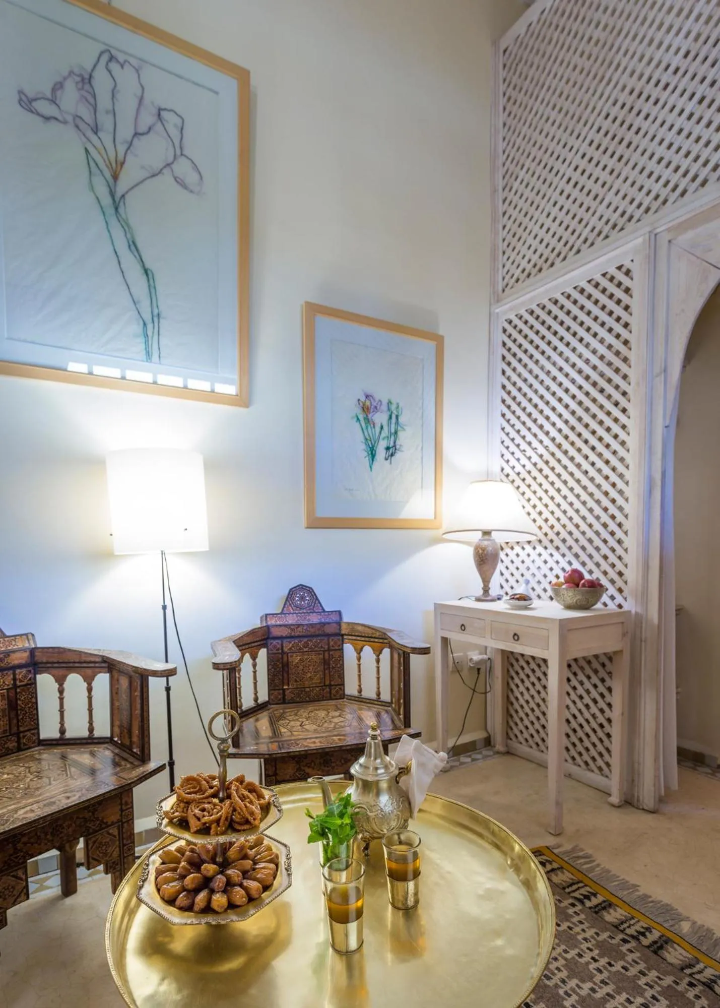 Living room in Riad Azoulay