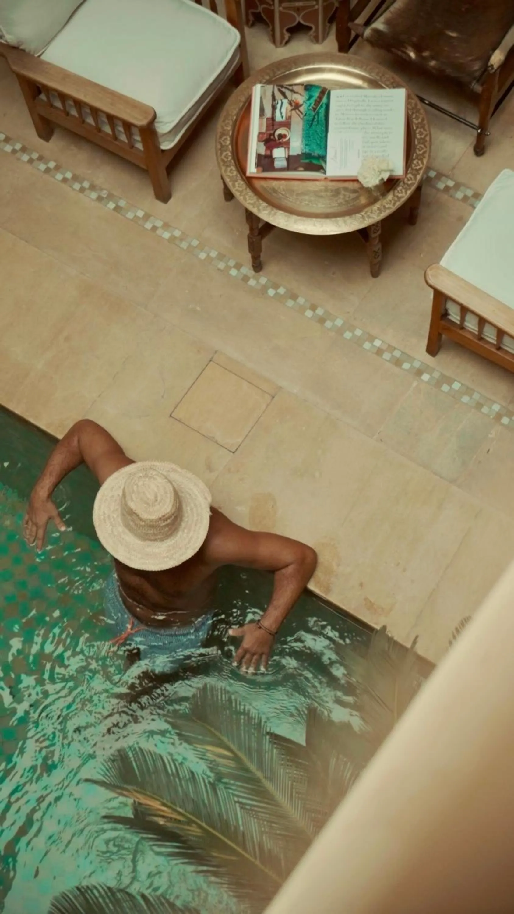 Pool view in Riad Azoulay