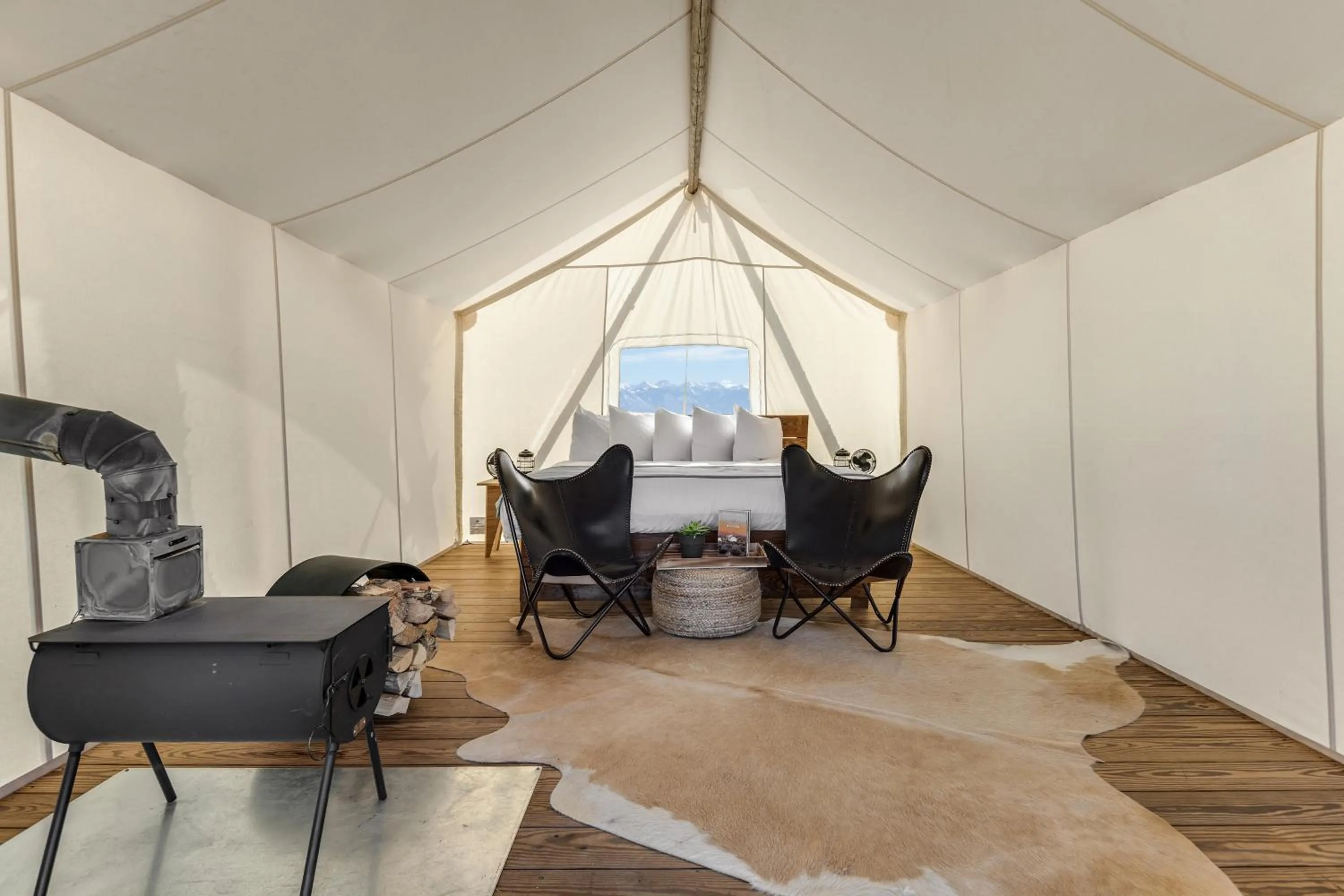 Seating area in Under Canvas Moab