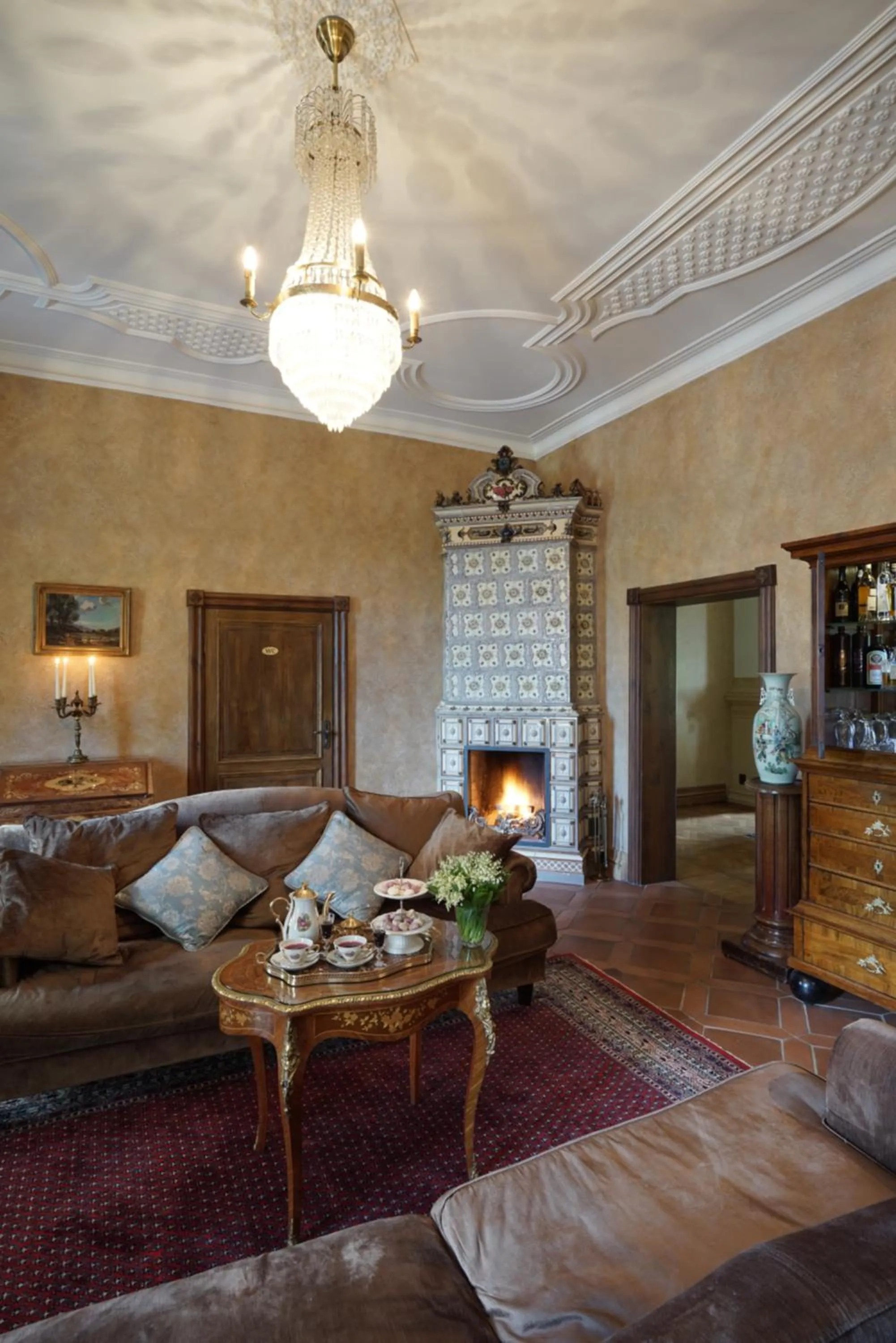 Communal lounge/ TV room in Liepupe Manor