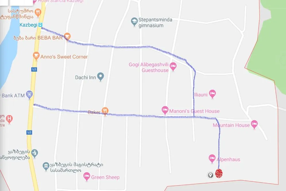 Bird's eye view in Kazbegi View