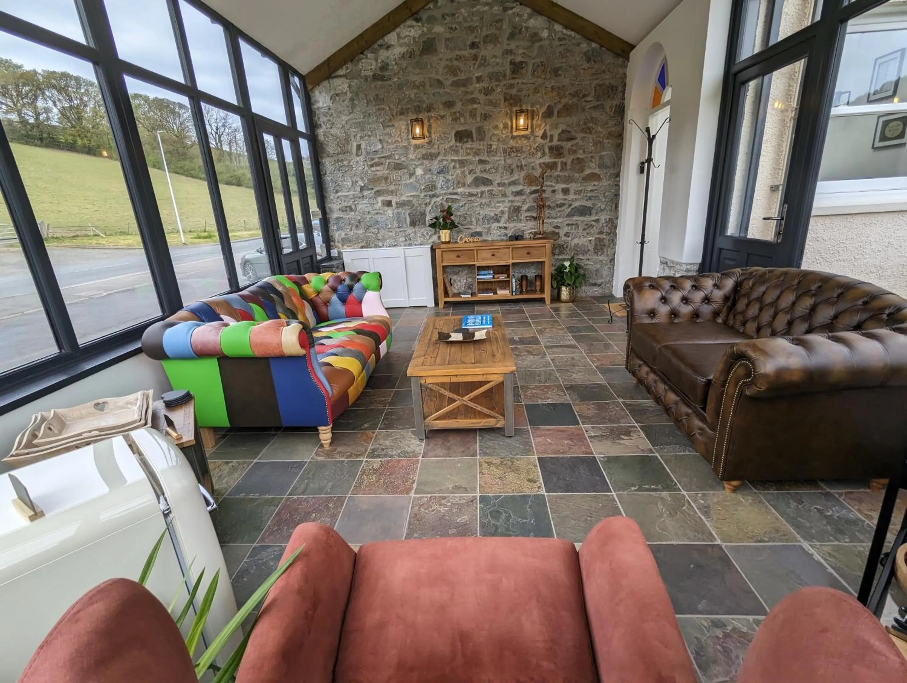Seating area in LLys Aeron "The Little Hotel"