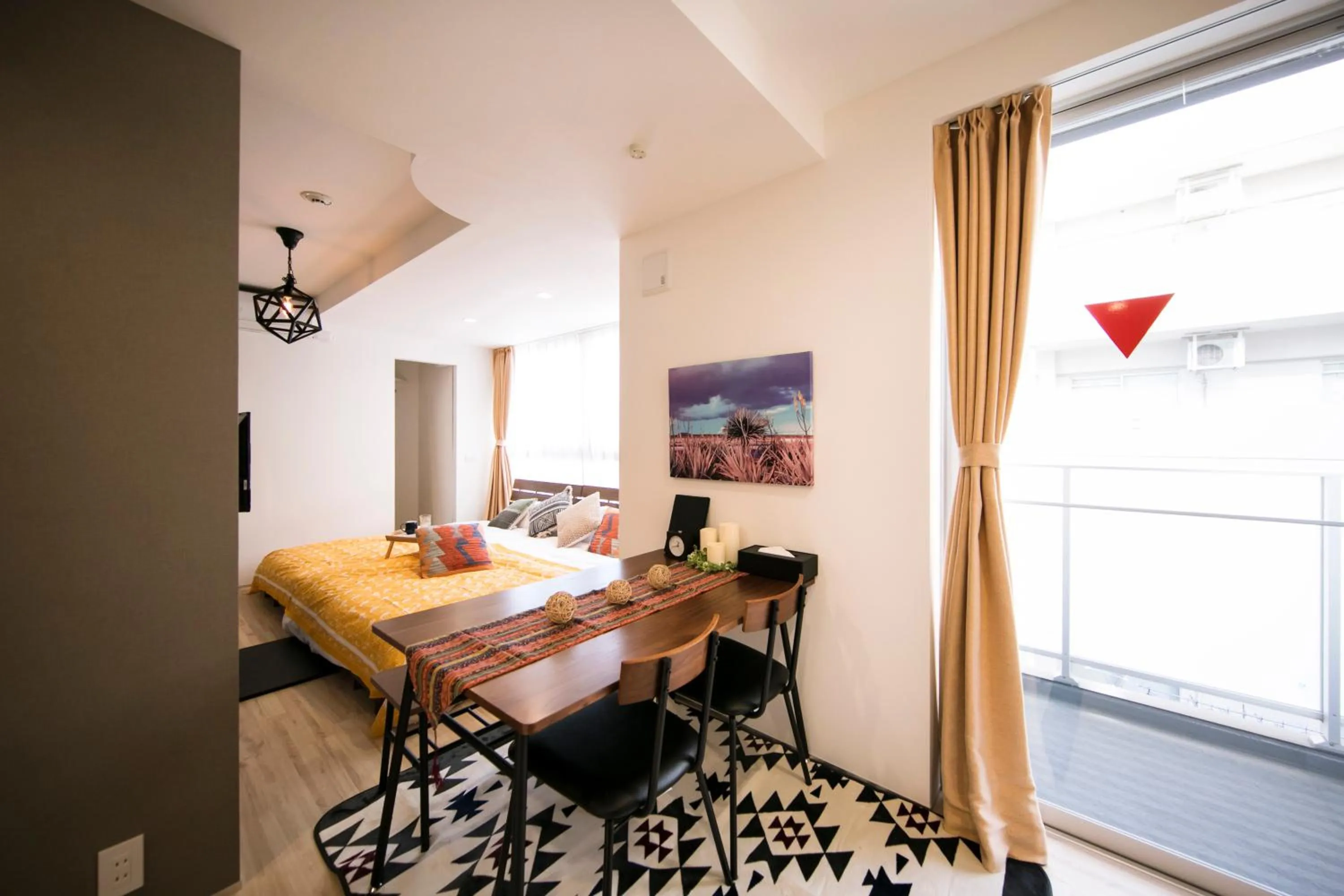 Dining area, Bed in Minn Umeda North