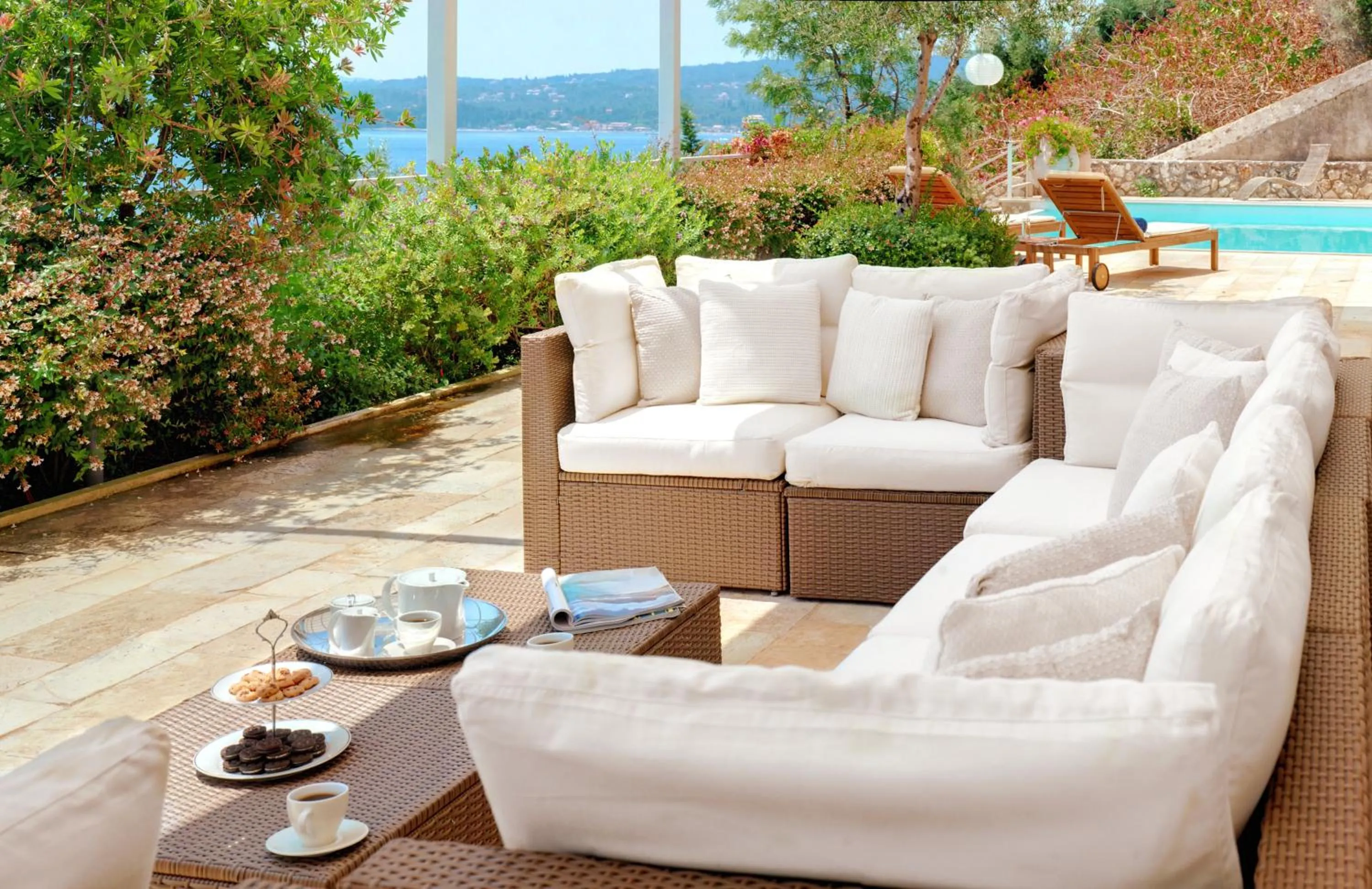 Living room in Corfu Luxury Villas
