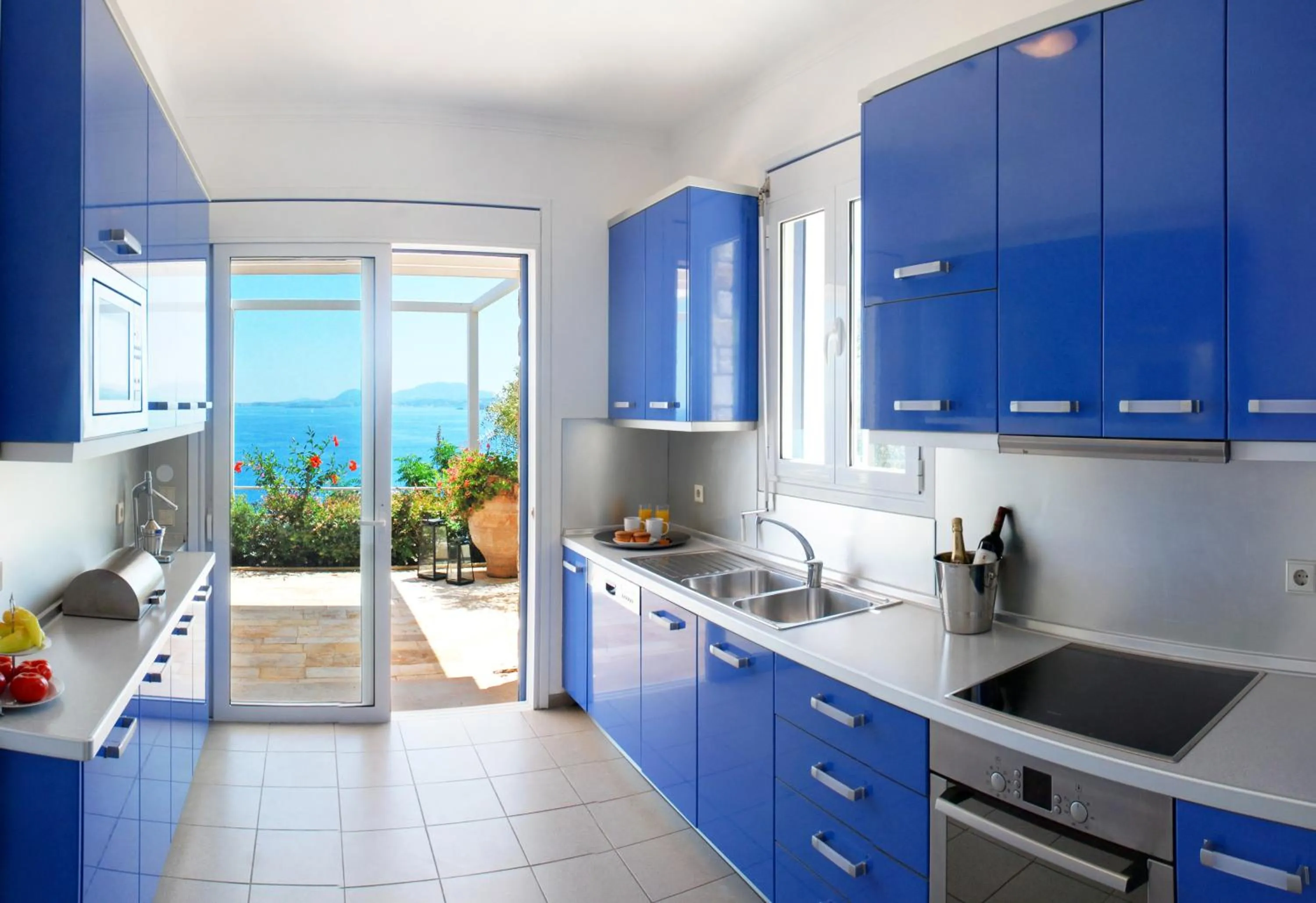 Kitchen or kitchenette in Corfu Luxury Villas