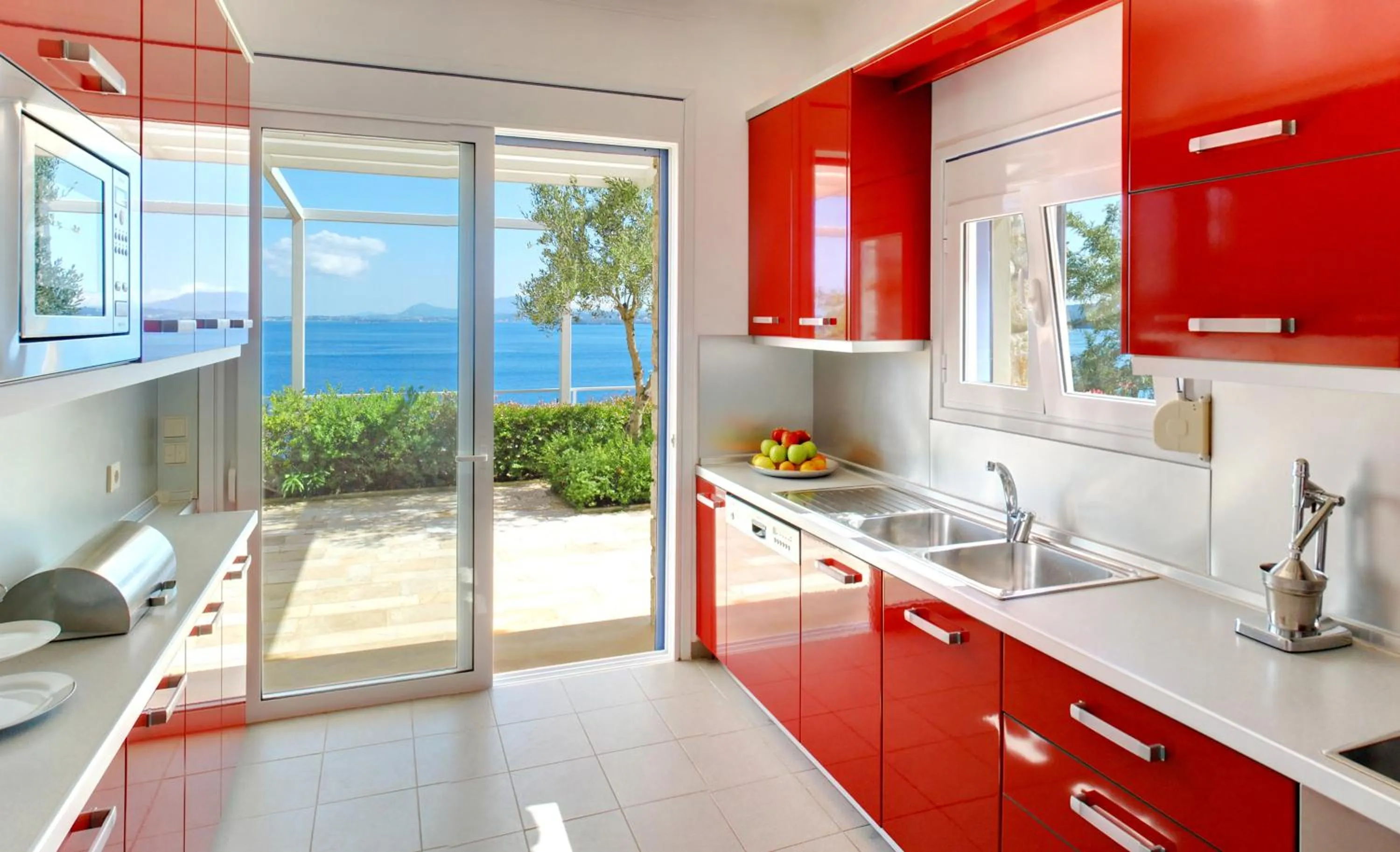 Kitchen or kitchenette in Corfu Luxury Villas