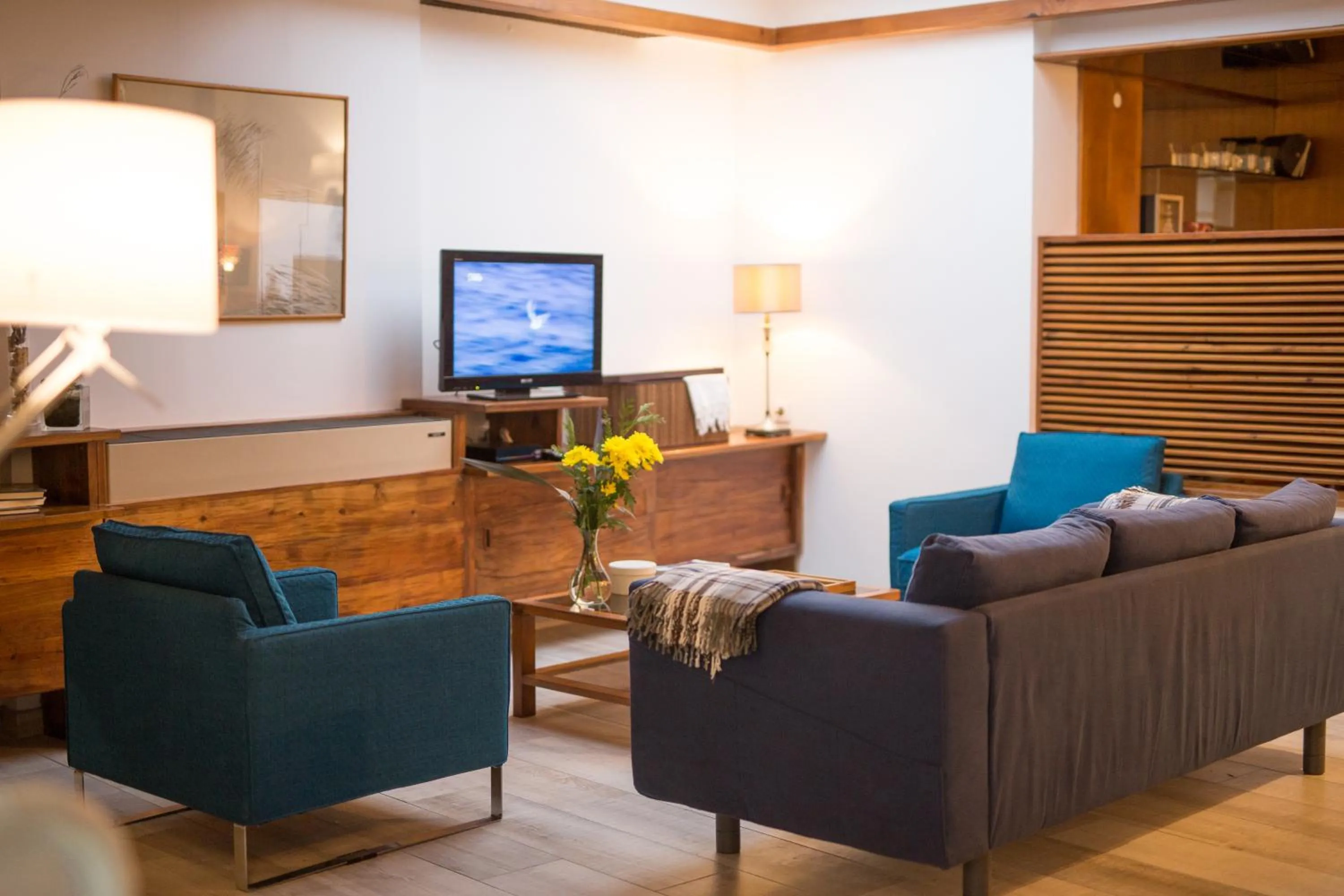 Communal lounge/ TV room in Hotel Alcides