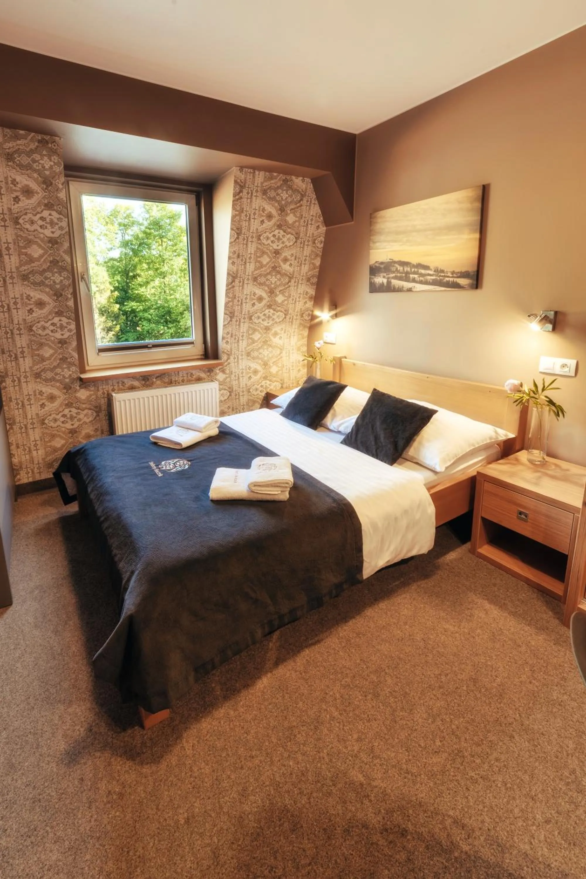 Bed in Srebrny Bucznik Wellness & Restaurant