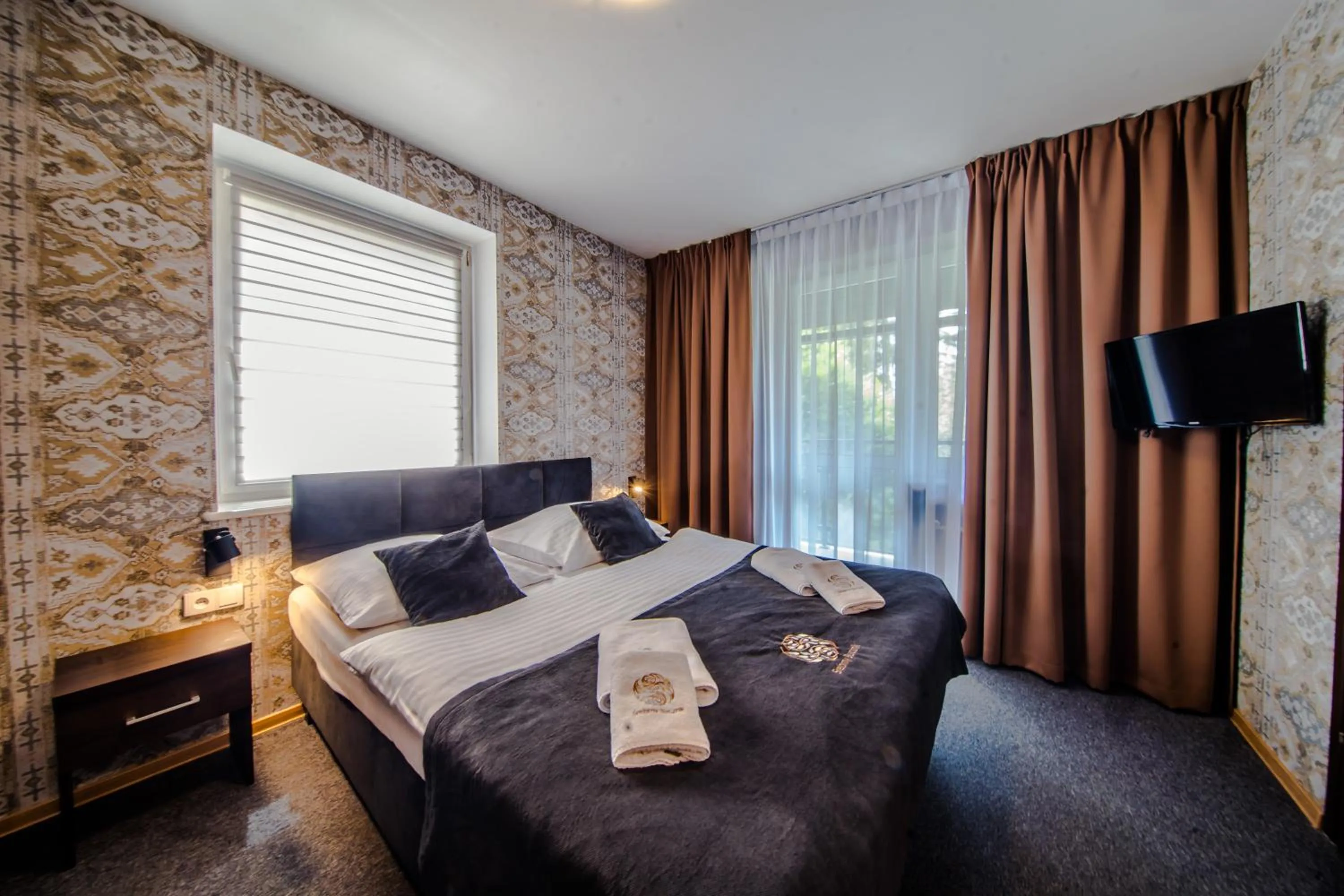 Bed in Srebrny Bucznik Wellness & Restaurant
