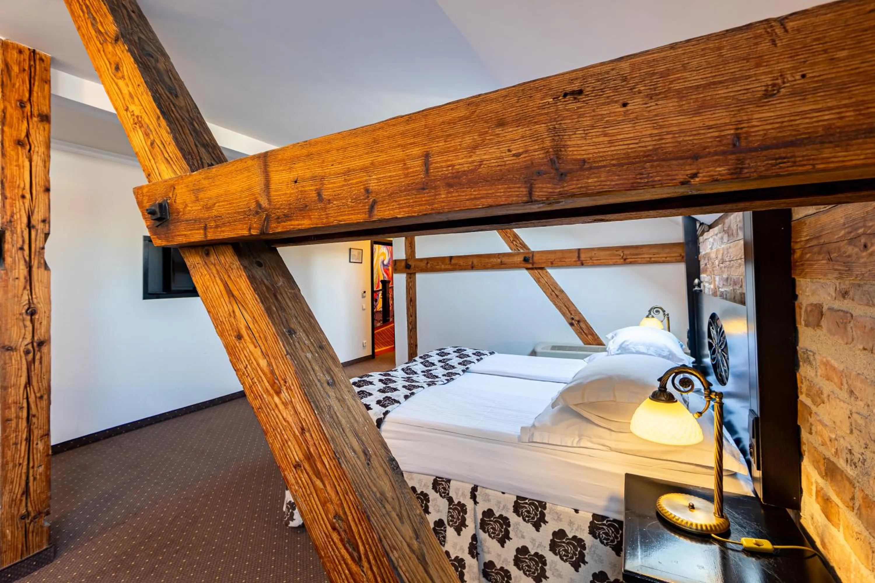 Decorative detail, Bed in Hotel Central Park Sighisoara