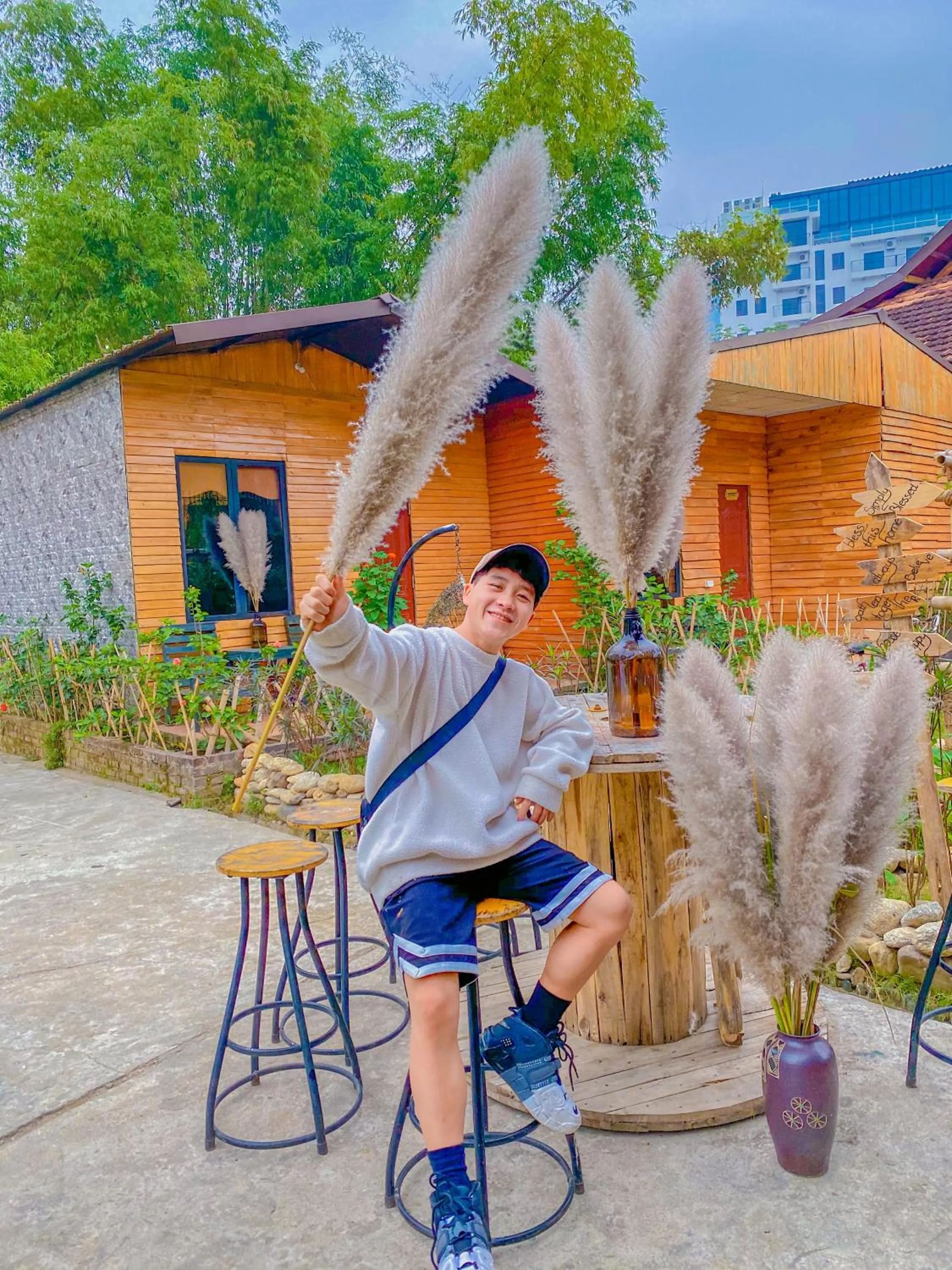 People in Golden Jungle House