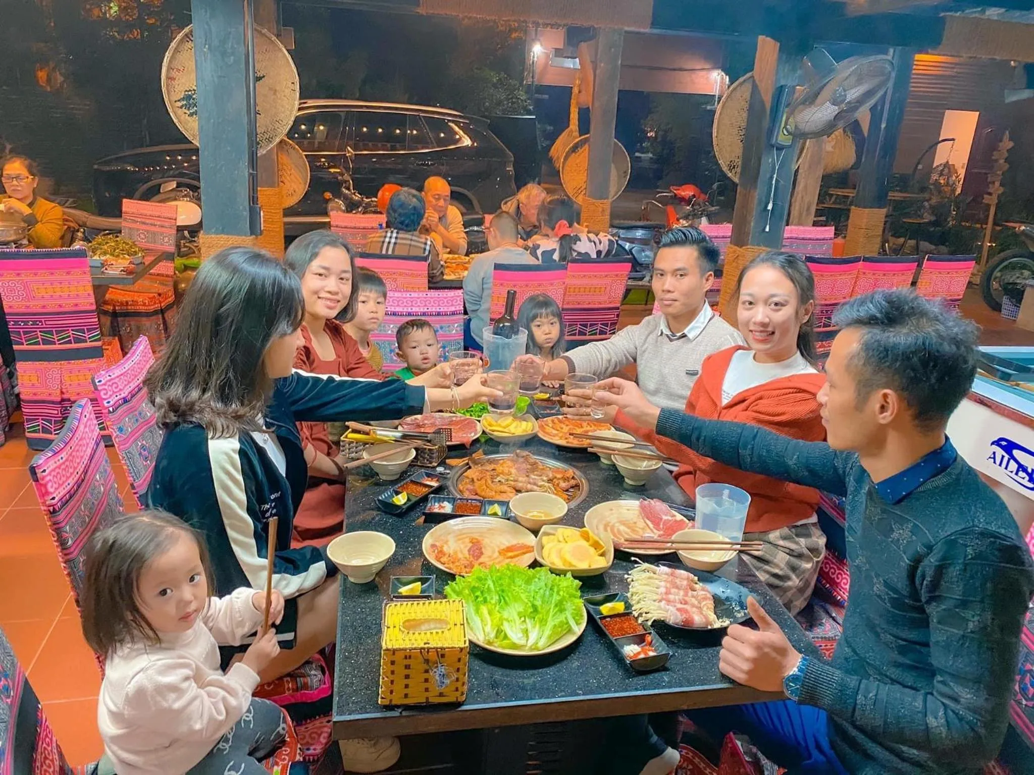 People in Golden Jungle House