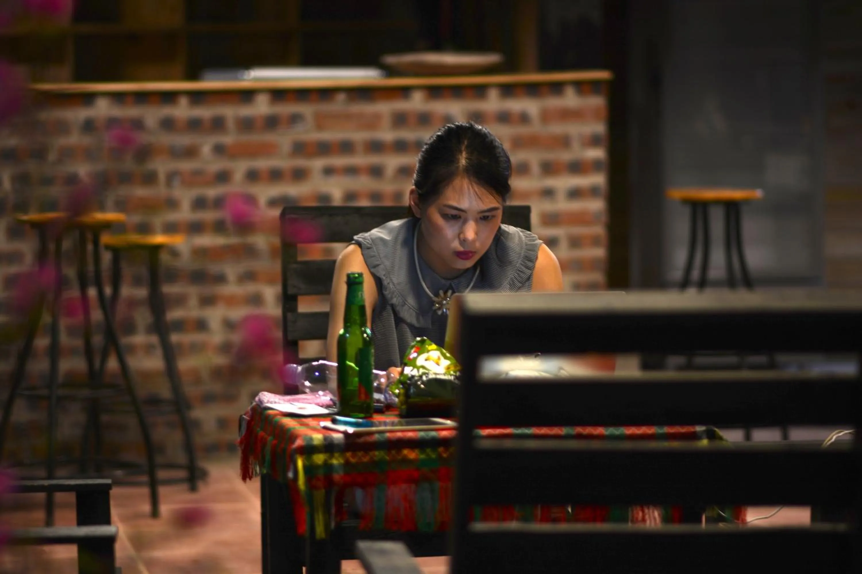 People in Golden Jungle House