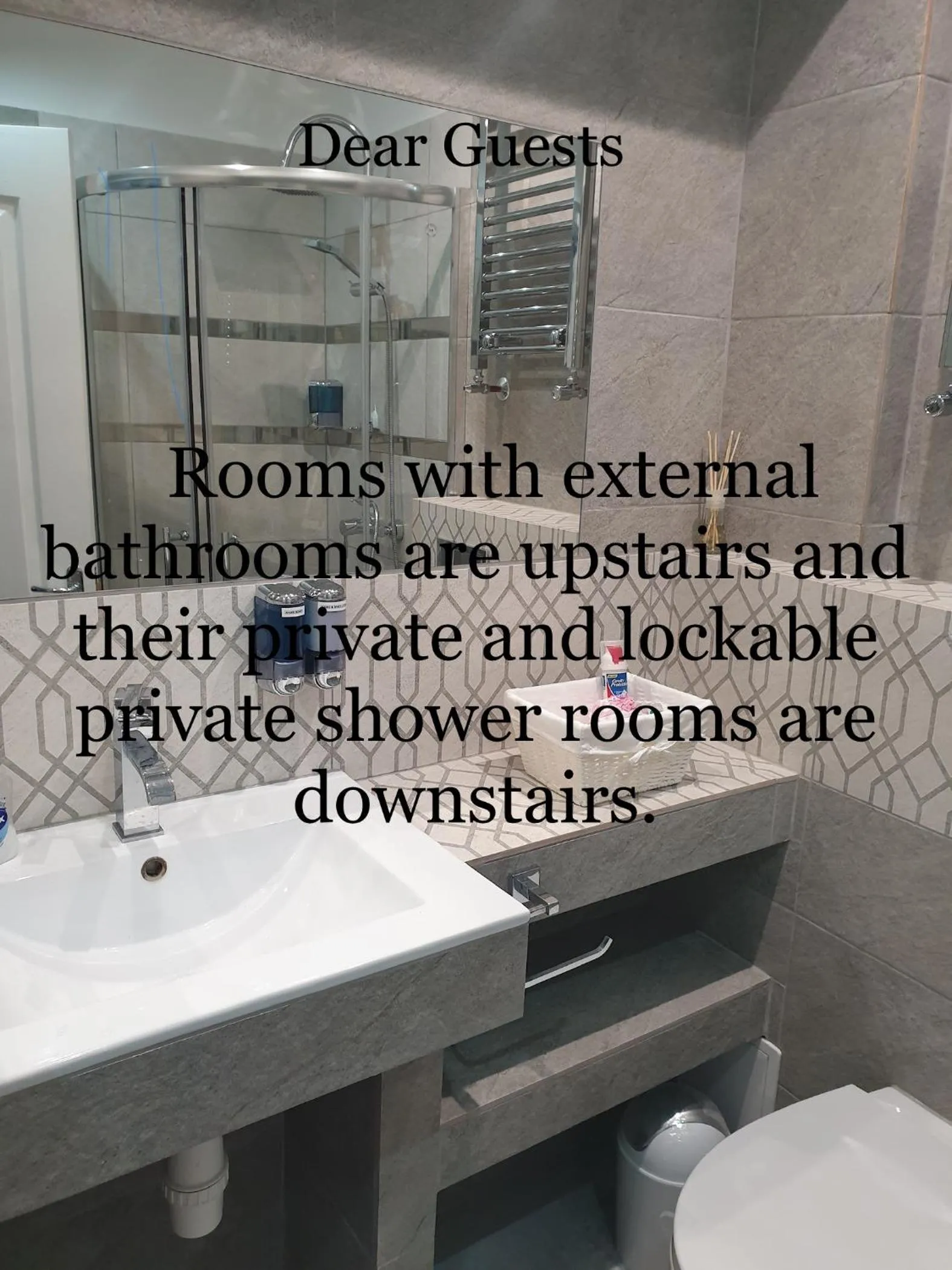 Shower in Comfortable rooms in the house