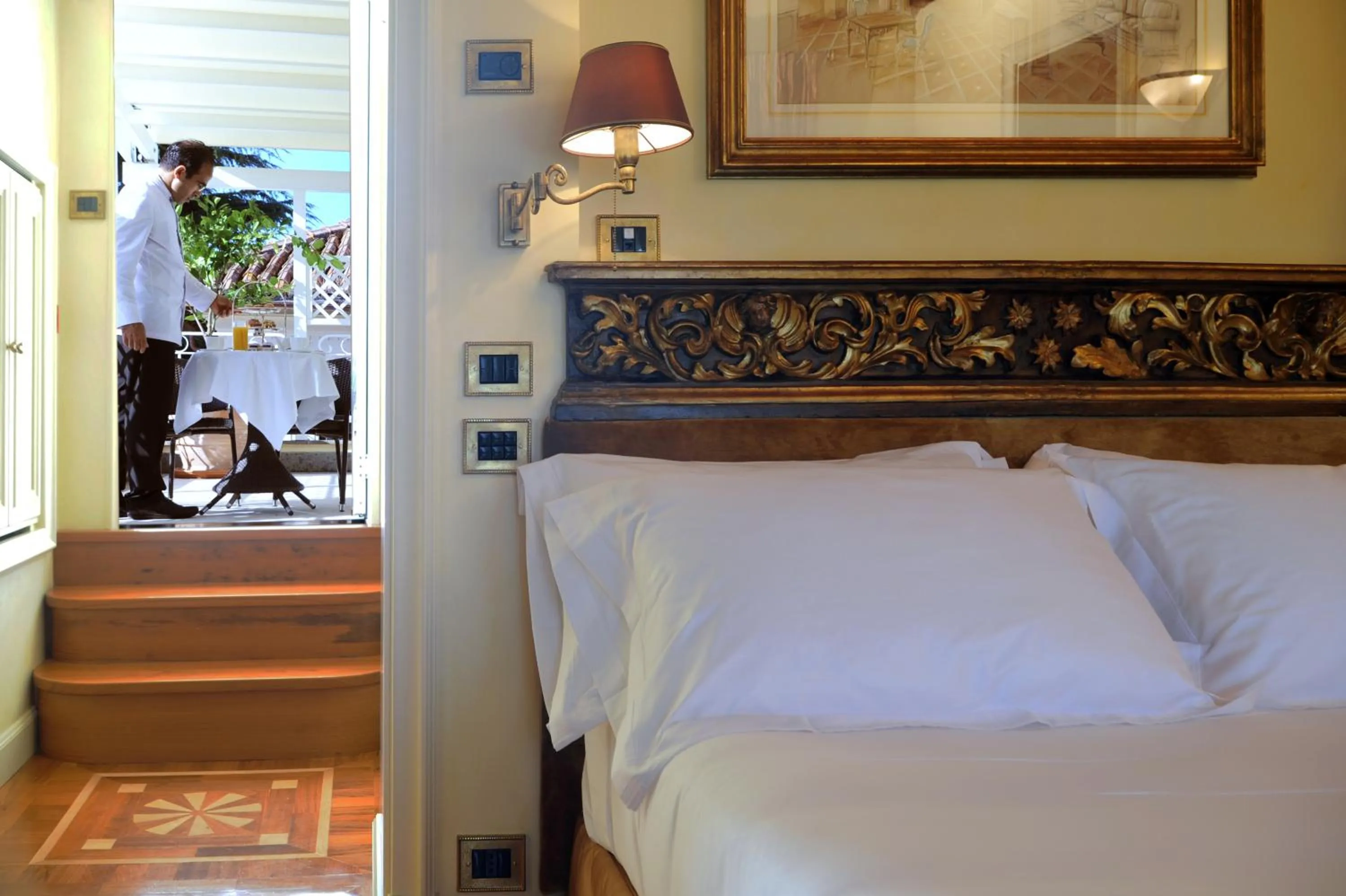 Bed in Hotel Villa Duse