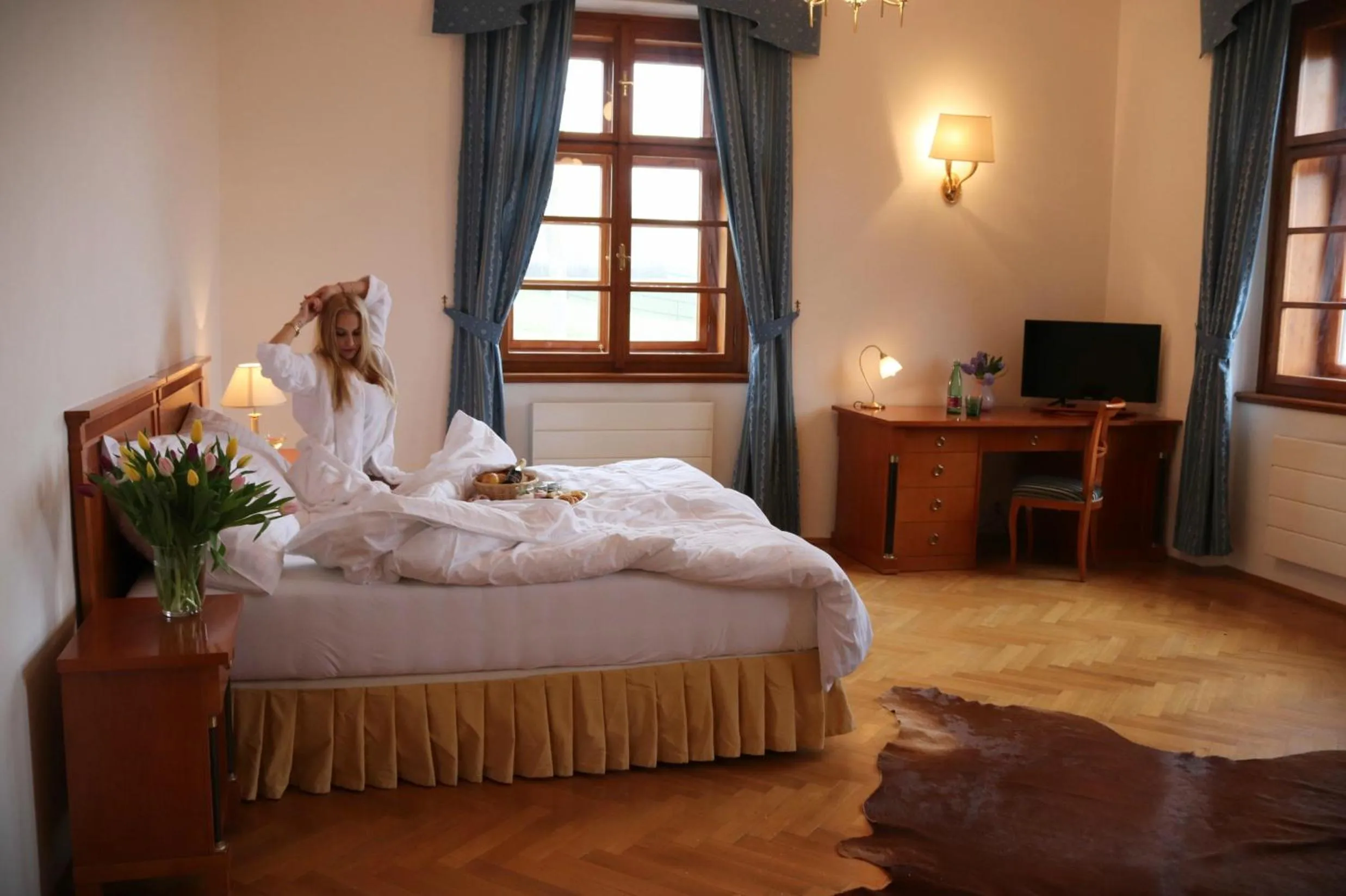 People, Bed in Wellness Hotel Zámeček