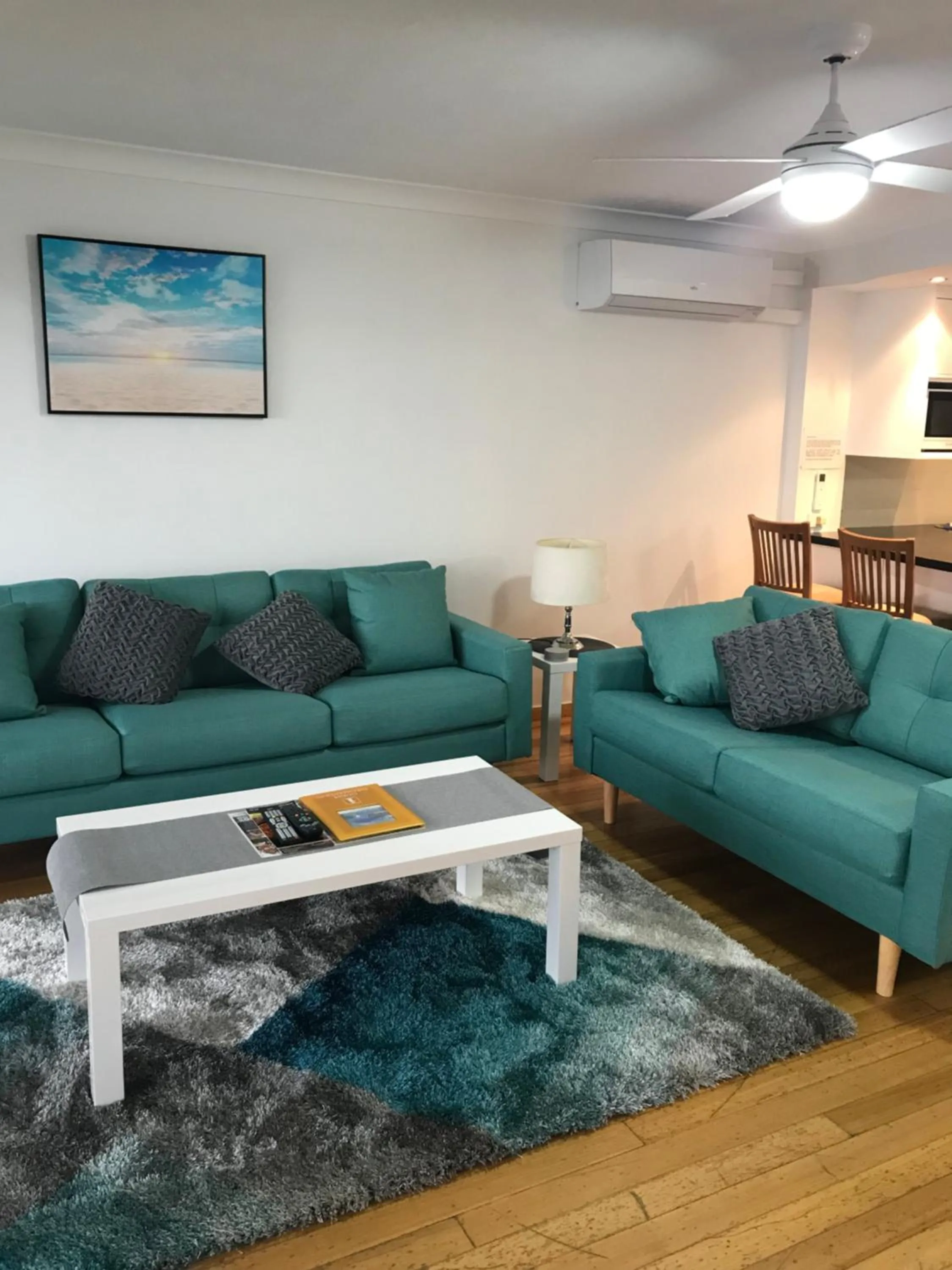 Living room in Sandrift Beachfront Apartments