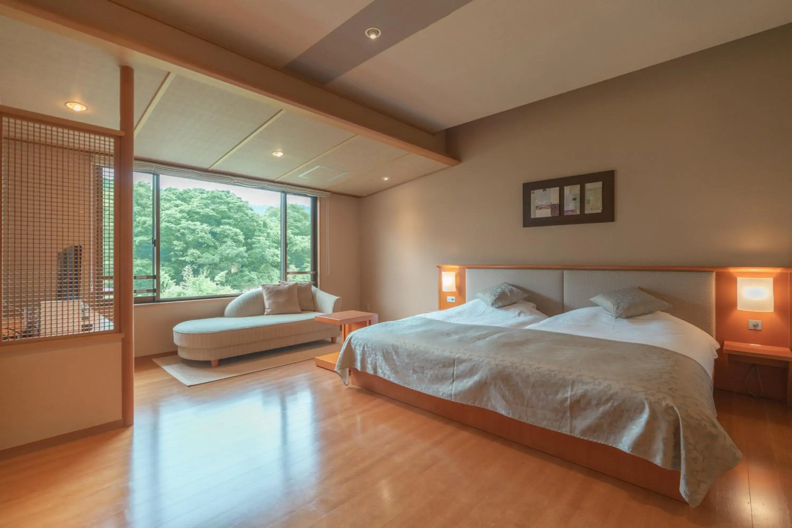 Room with Tatami Area with Semi Open-Air Bath - Garden view in Narashino no sato Gyokusui -6 years or older- Room with Tatami Area with Semi Open-Air Bath - Garden view in Narashino no sato Gyokusui -6 years or older-