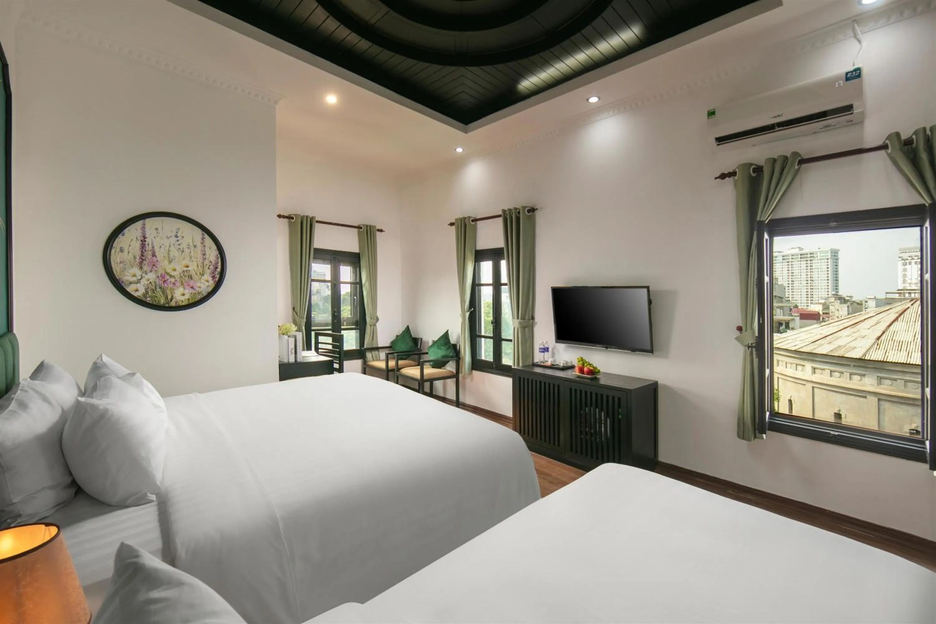 Bed in Old Quarter Charm Hotel