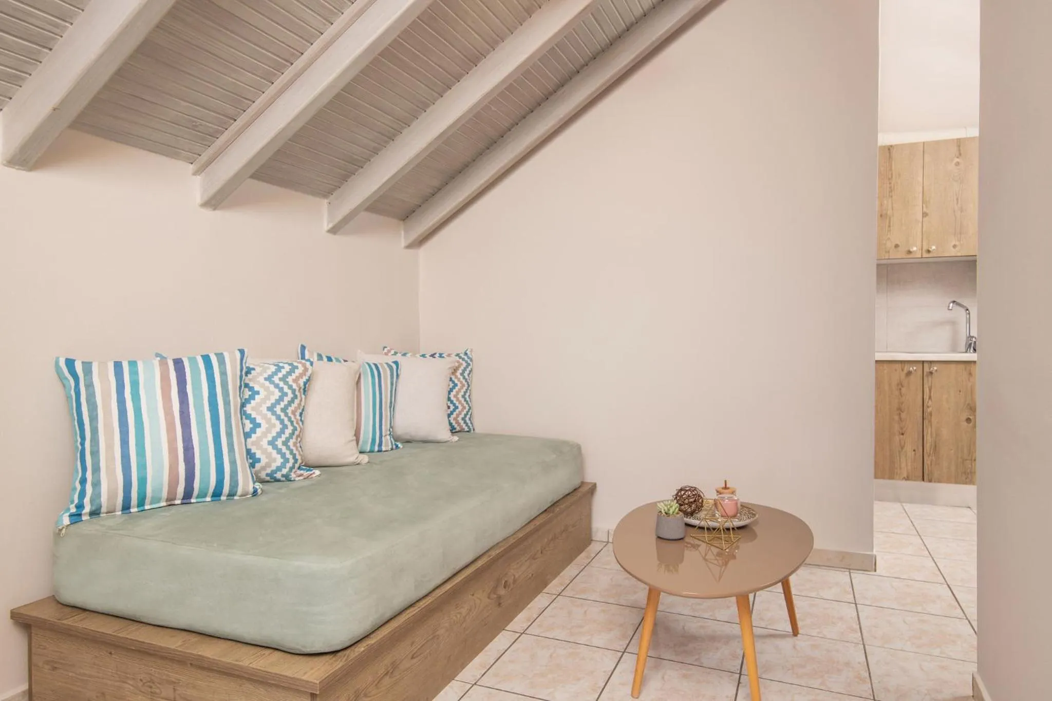 Seating area, Bed in Koukos Loft Apartments