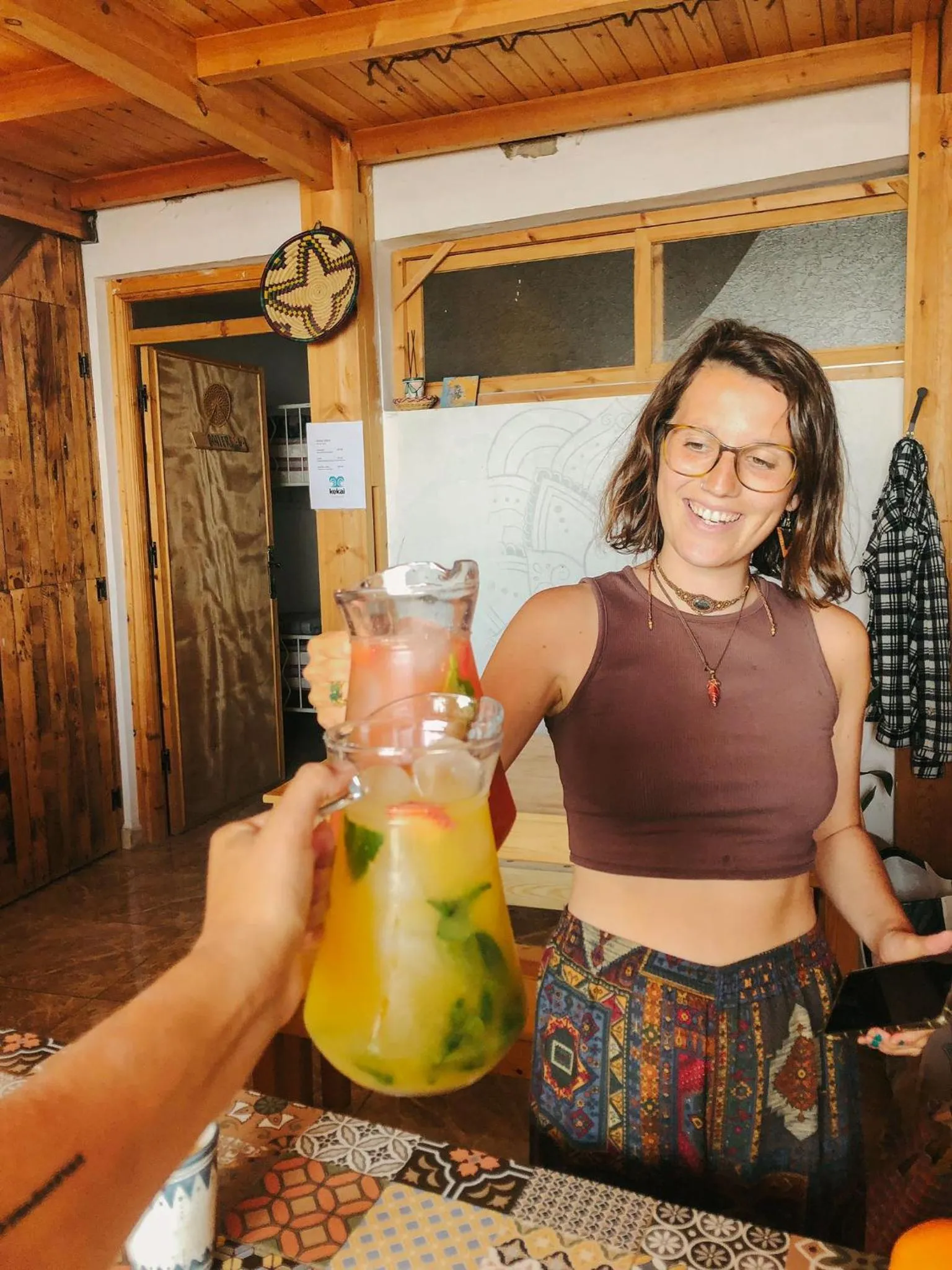 Communal kitchen in Kekai Surf House