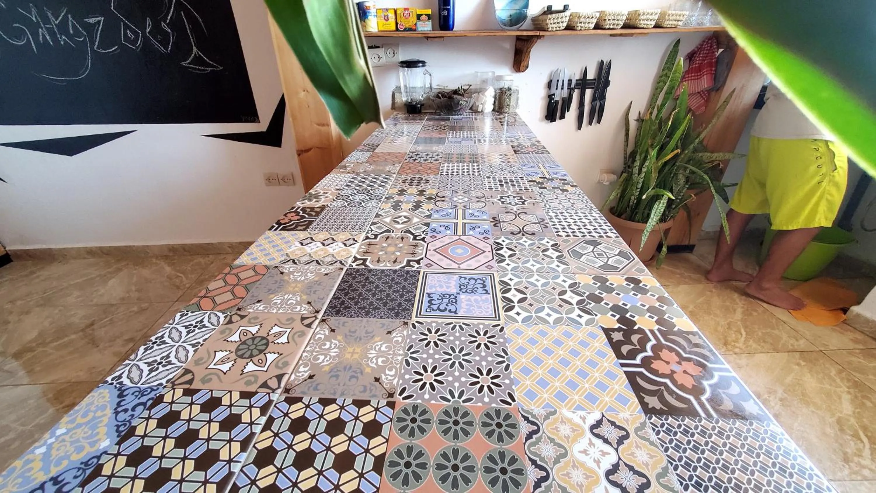 Communal kitchen in Kekai Surf House