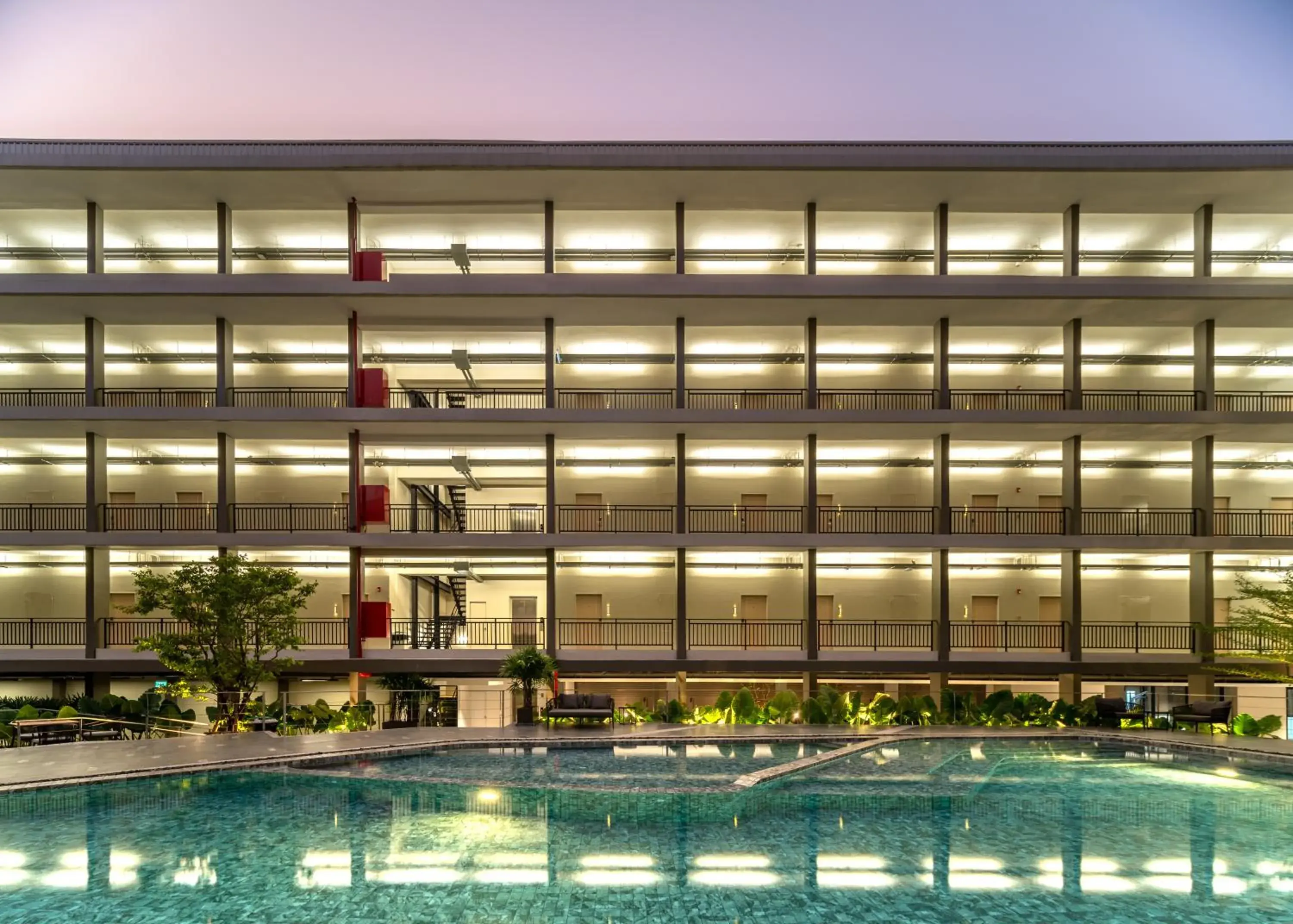 Pool view in College Haus Rangnam Pool view in College Haus Rangnam
