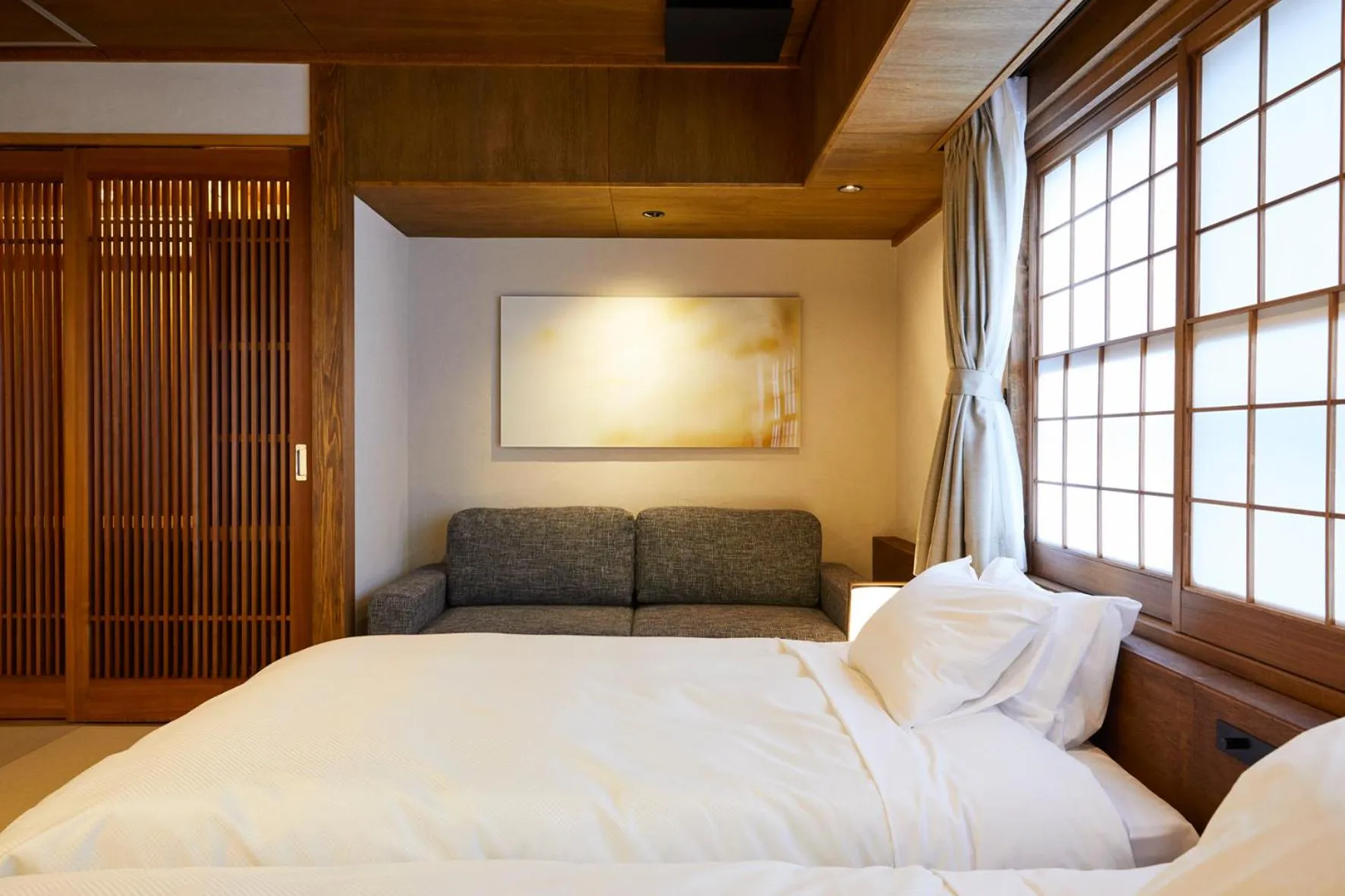 Bed in Ryokan Oomuraya