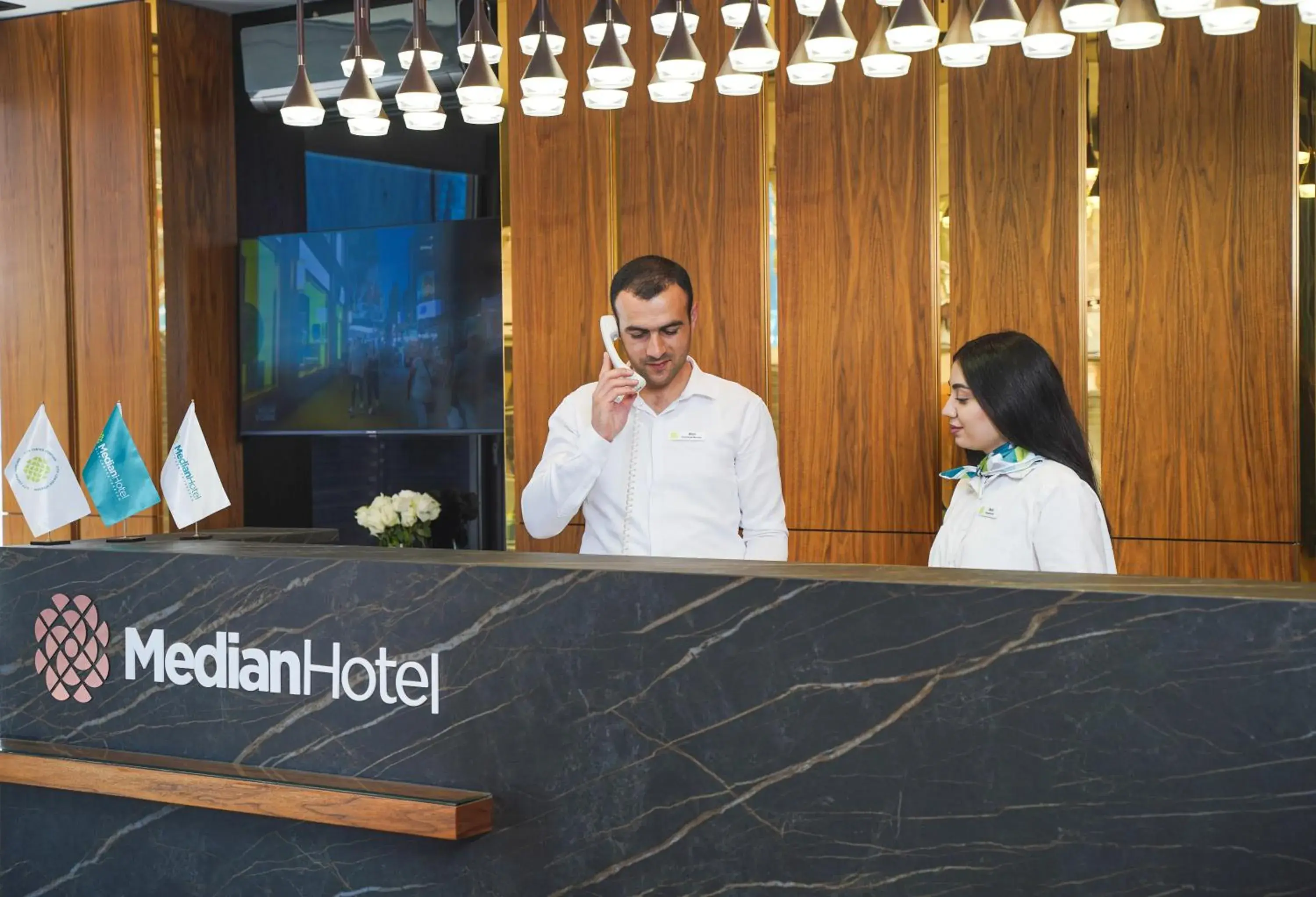 Lobby or reception in Median Hotel, City Center Yerevan Lobby or reception in Median Hotel, City Center Yerevan