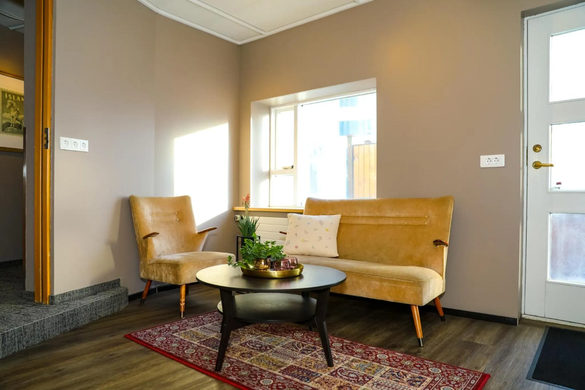 Seating area in Akureyri Hostel