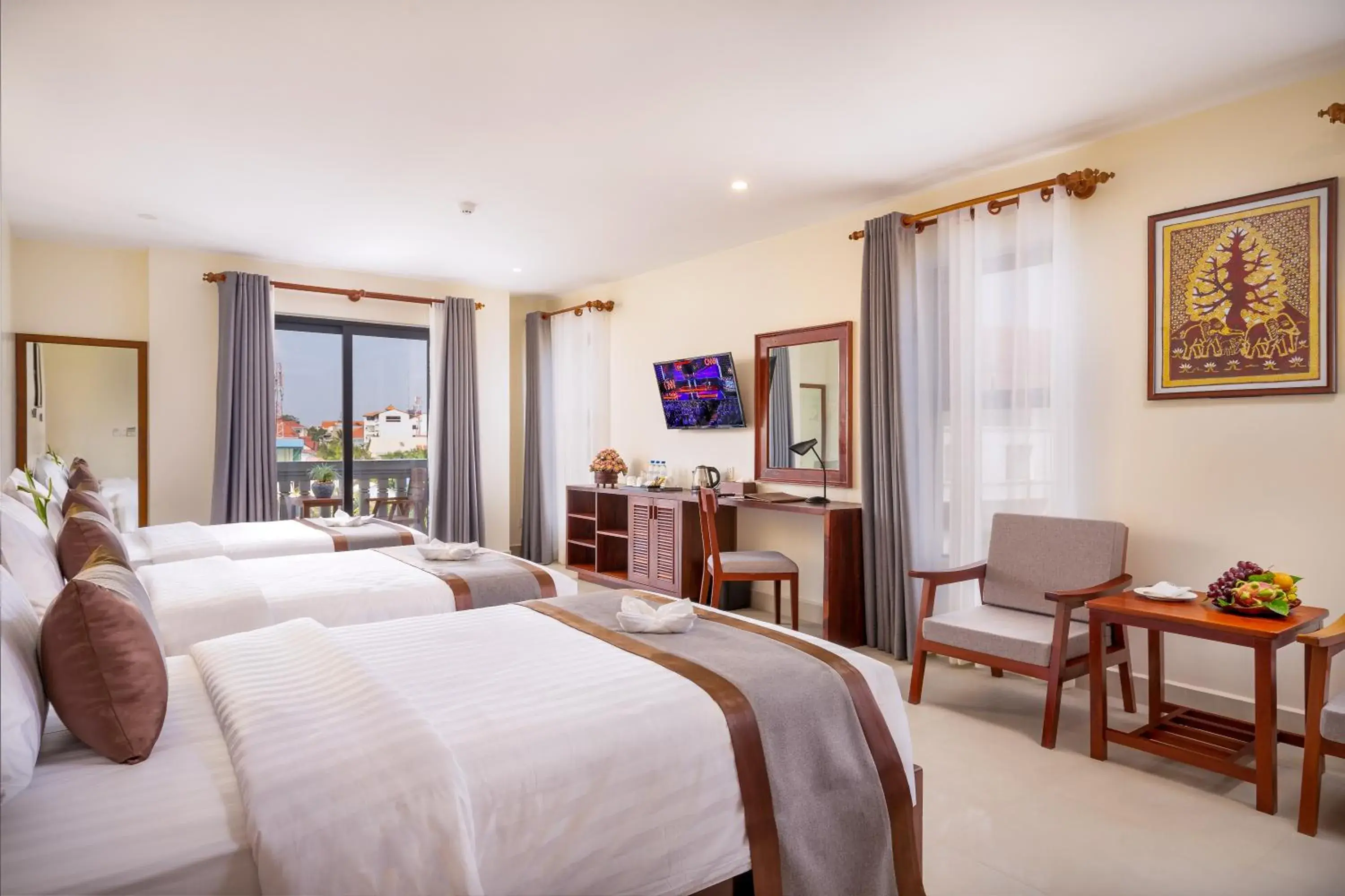 TV and multimedia, Bed in Mony Reach Angkor Hotel TV and multimedia, Bed in Mony Reach Angkor Hotel