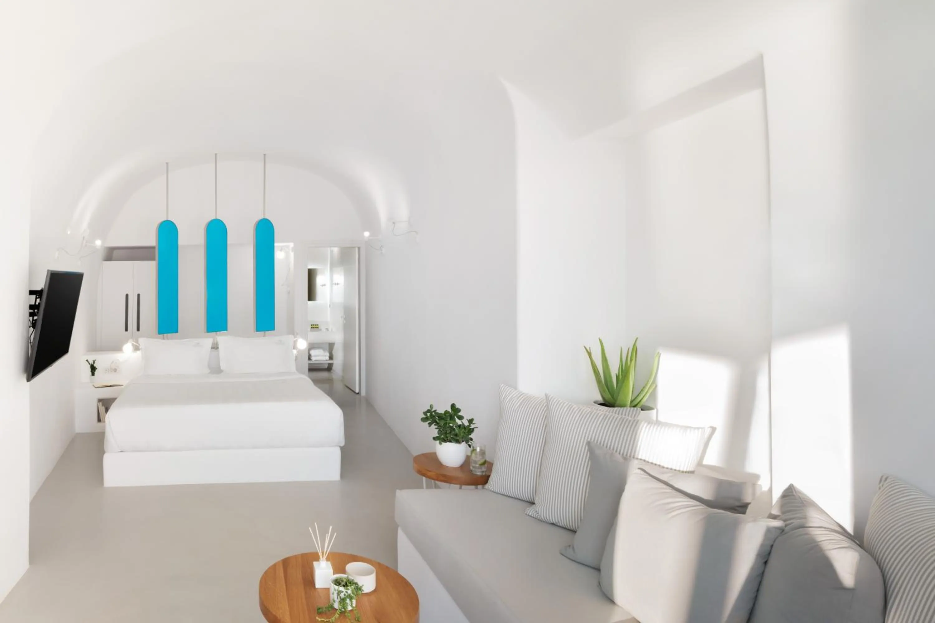 Bed in Marizan Caves & Villas