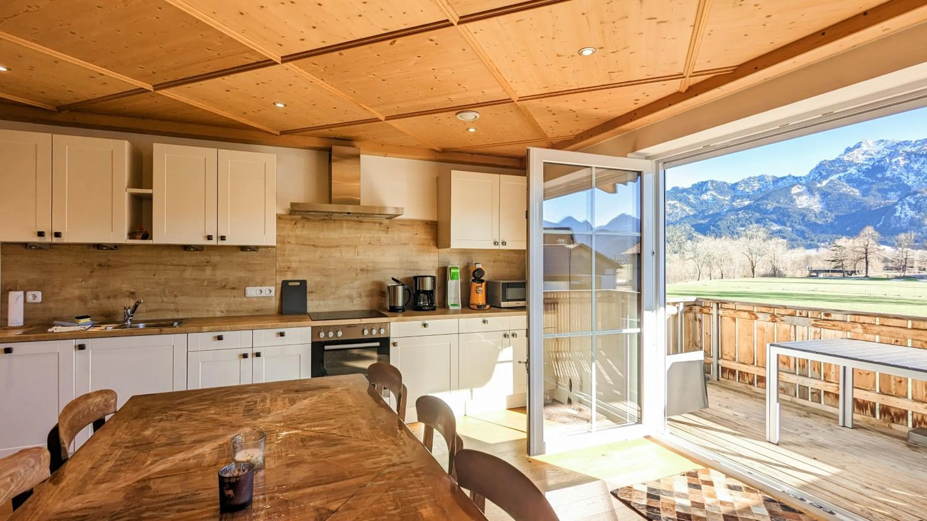 Kitchen or kitchenette in Ferienwohnung Landliebe
