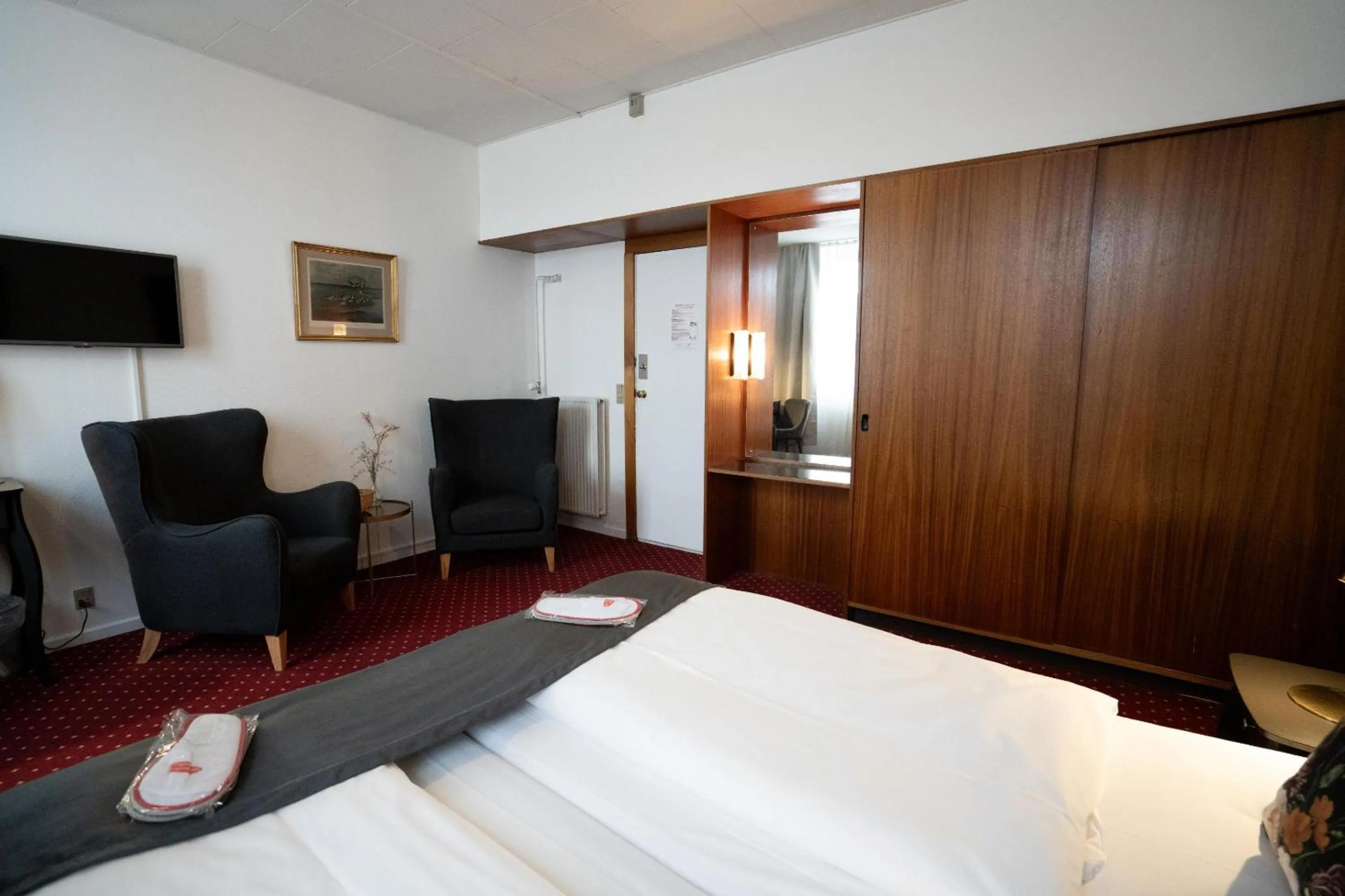 Bed in Hotel Vinhuset