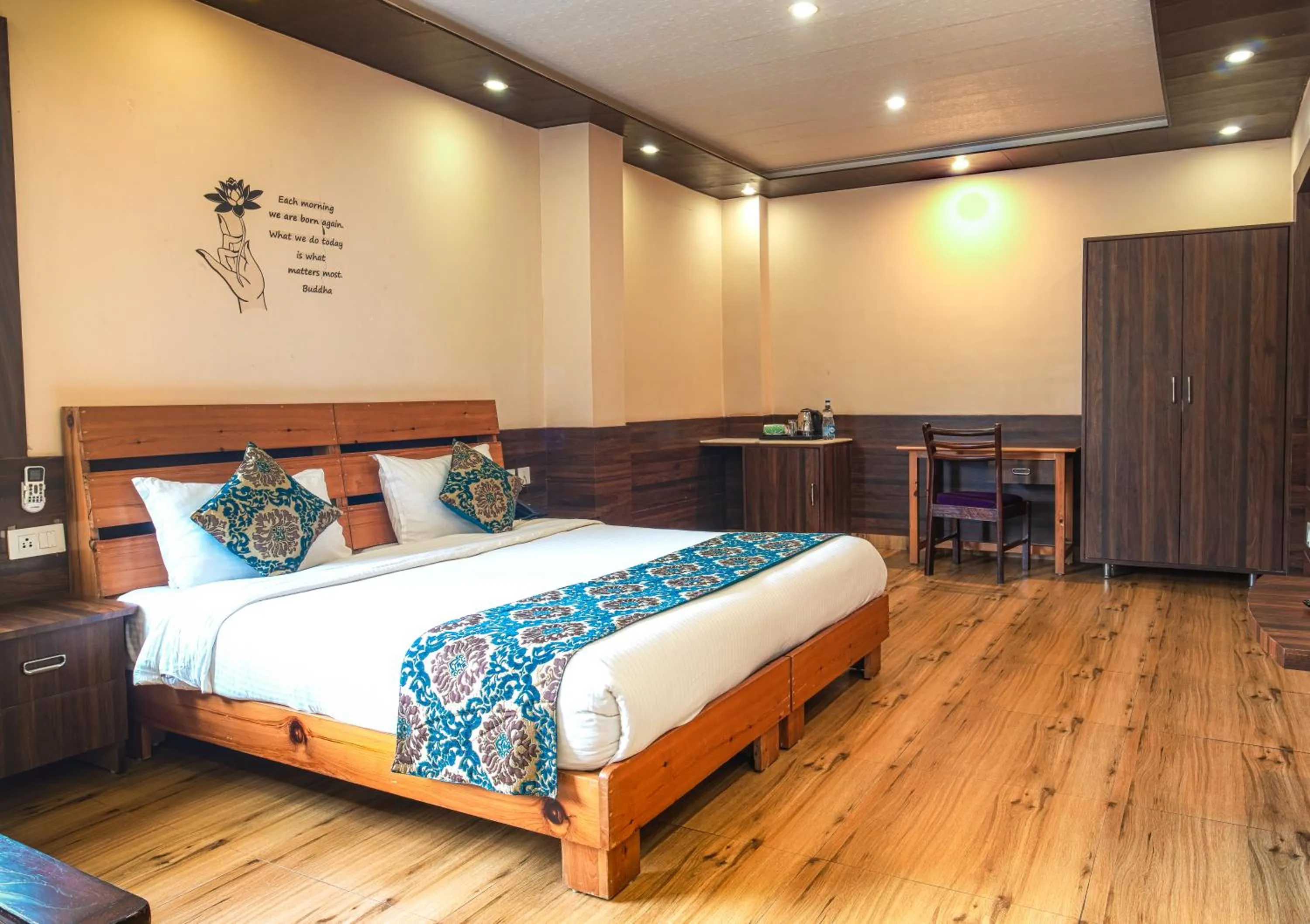 Bedroom, Bed in Hotel Buddha House Himalayan Brothers