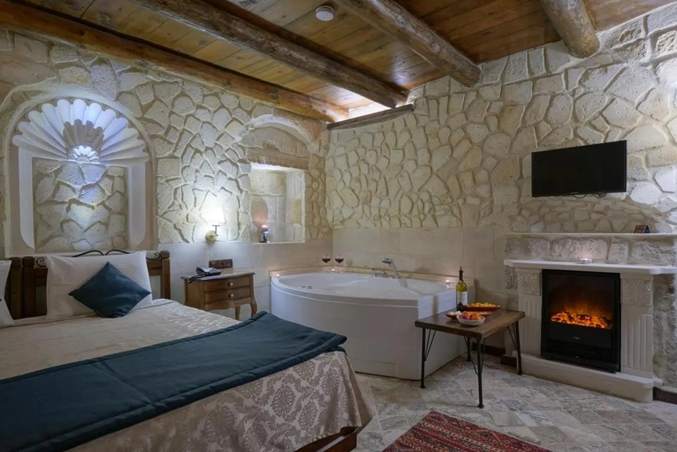 Bed in Arte Cave Hotel