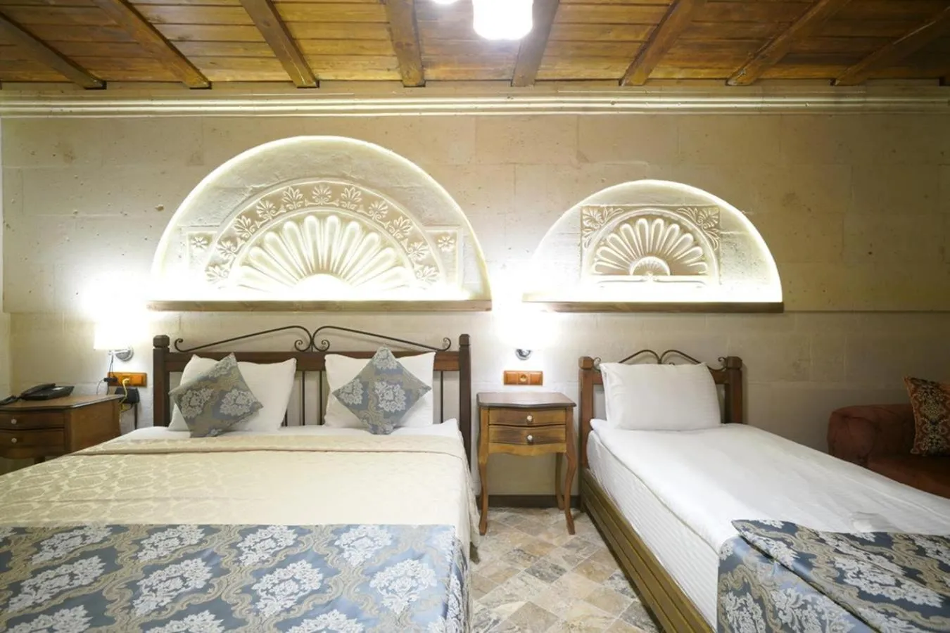 Bed in Arte Cave Hotel