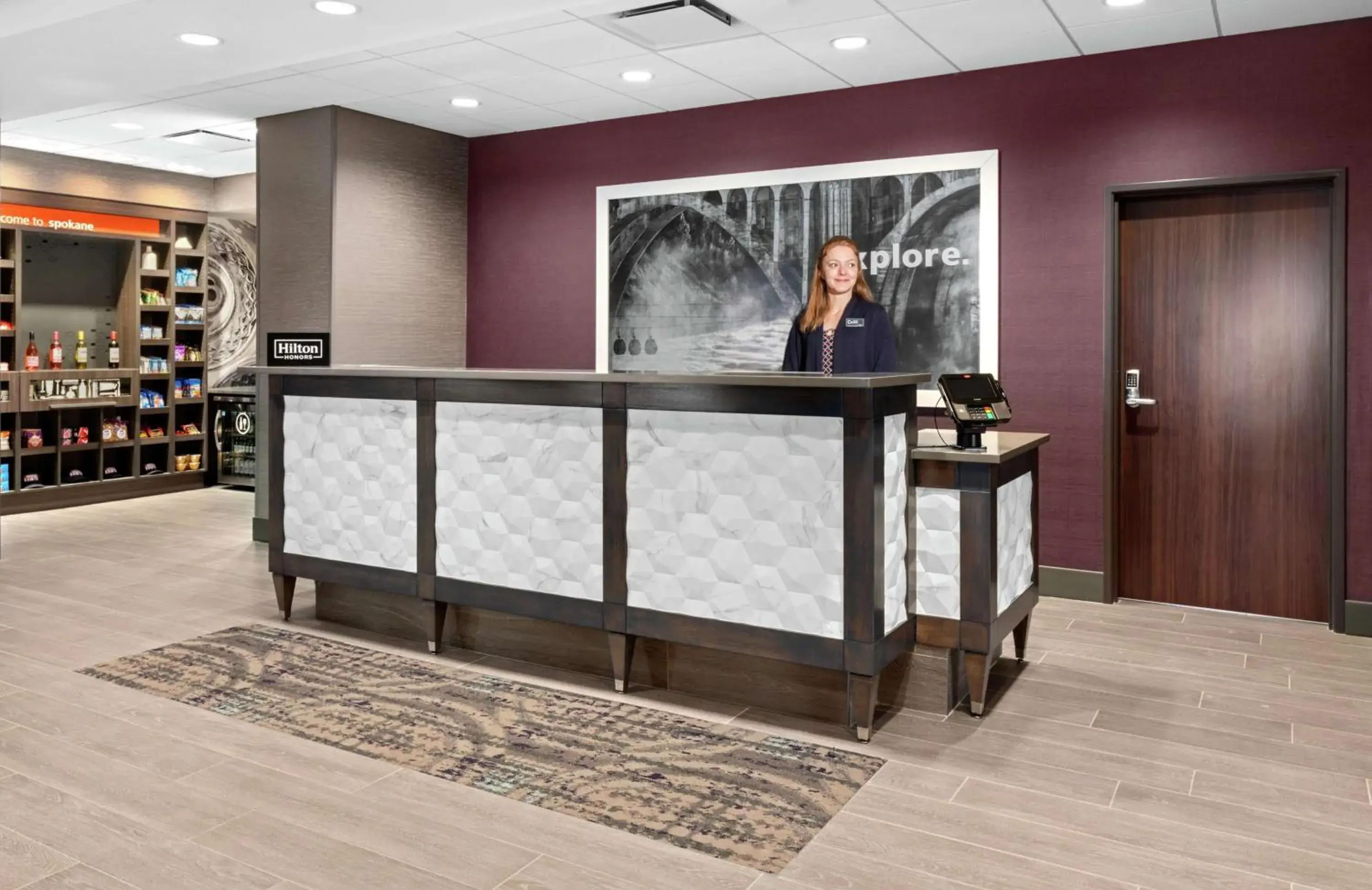 Lobby or reception in Hampton Inn & Suites Spokane Downtown-South Lobby or reception in Hampton Inn & Suites Spokane Downtown-South