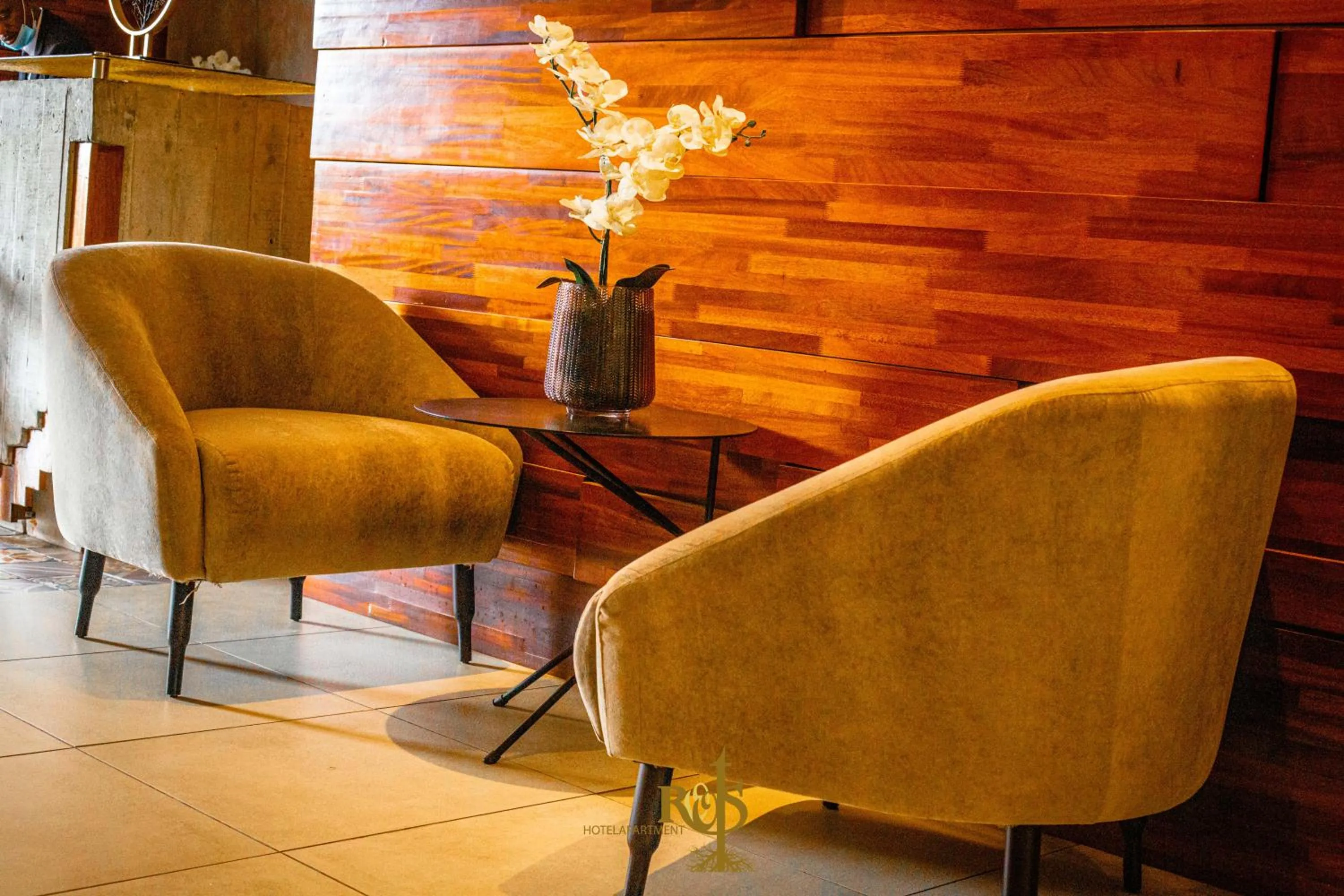 Seating area in Roots Hotel Apartments Abidjan