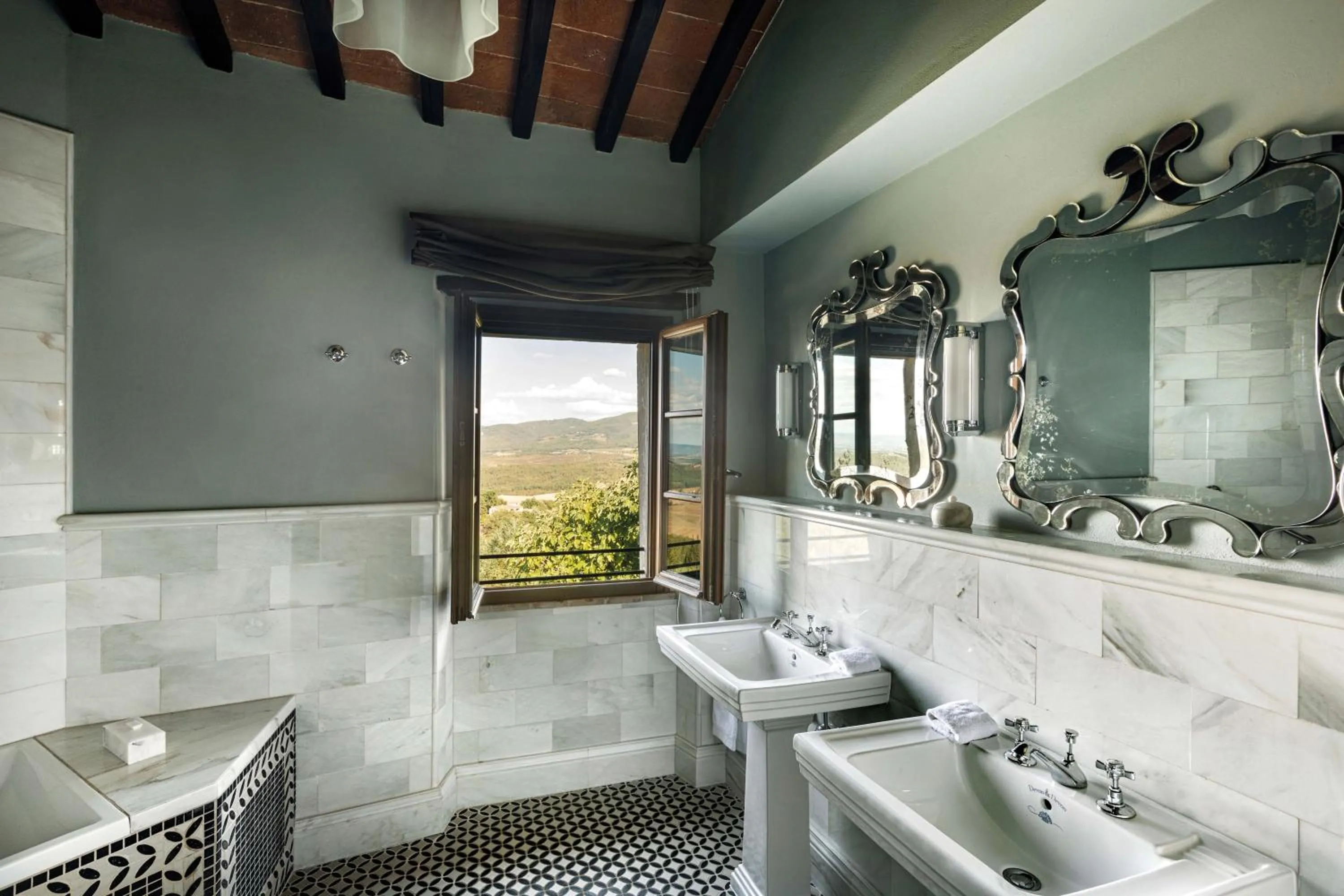Bathroom in Castello di Casole, A Belmond Hotel, Tuscany